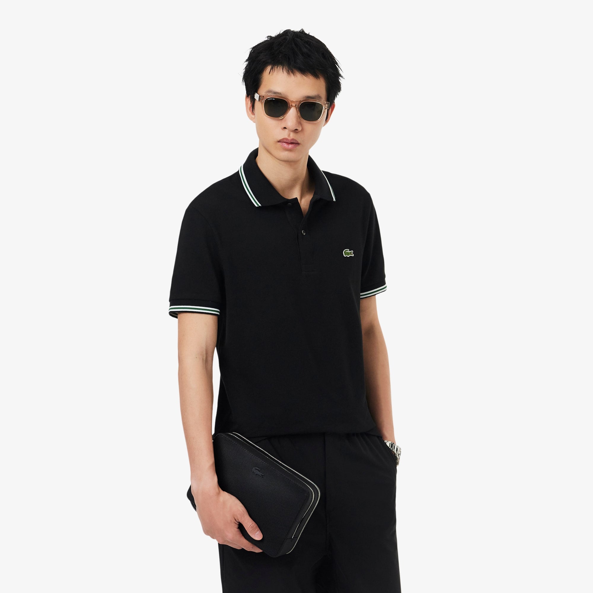 Chantaco Piqué Leather Zipped Pouch - Black