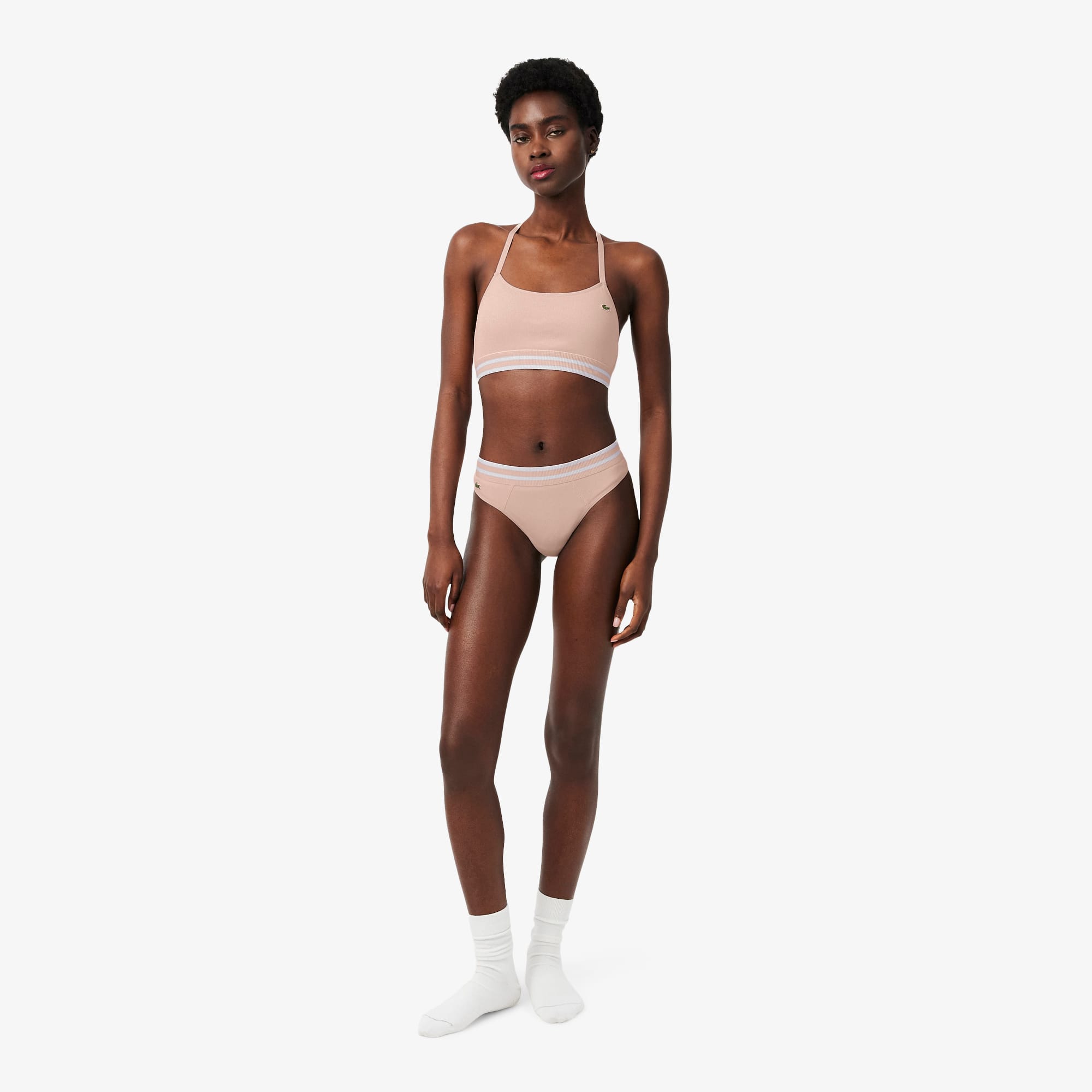 Ribbed Cotton Bralette - Rose