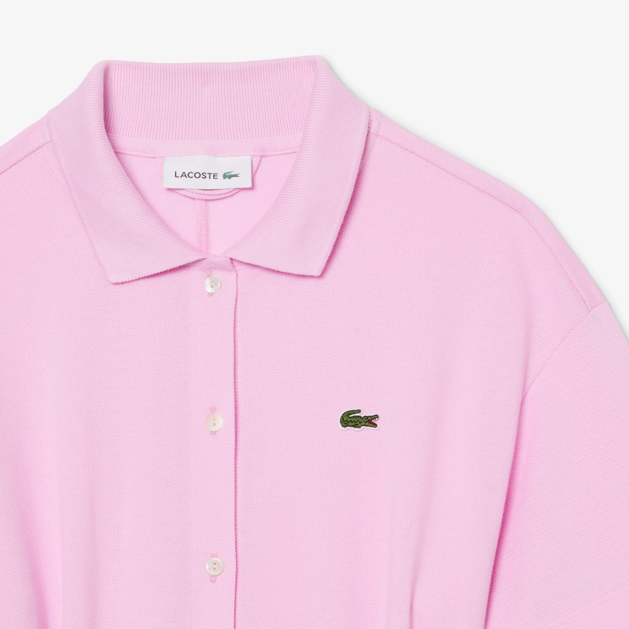 Women's Flared Mini-Piqué Polo Dress - Pink