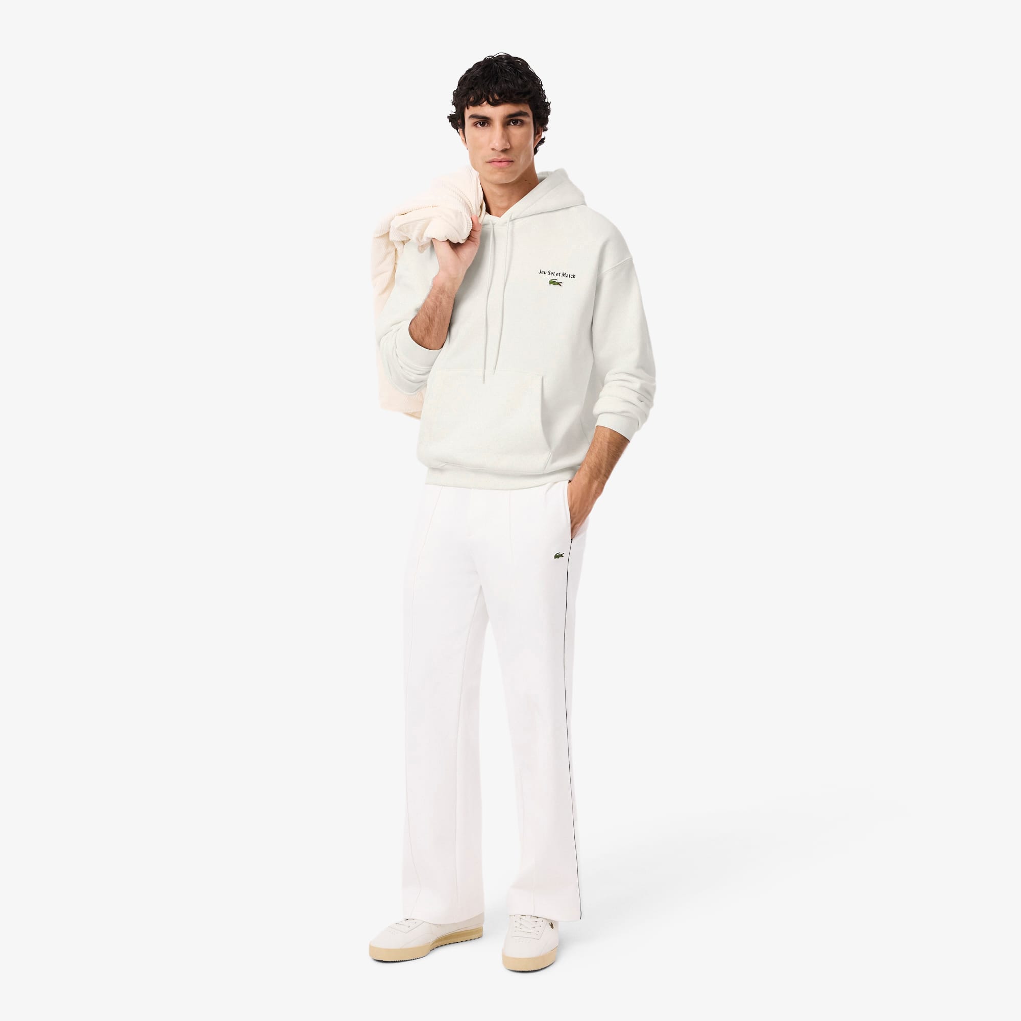 Men's Multi Print Fleece Hoodie - White
