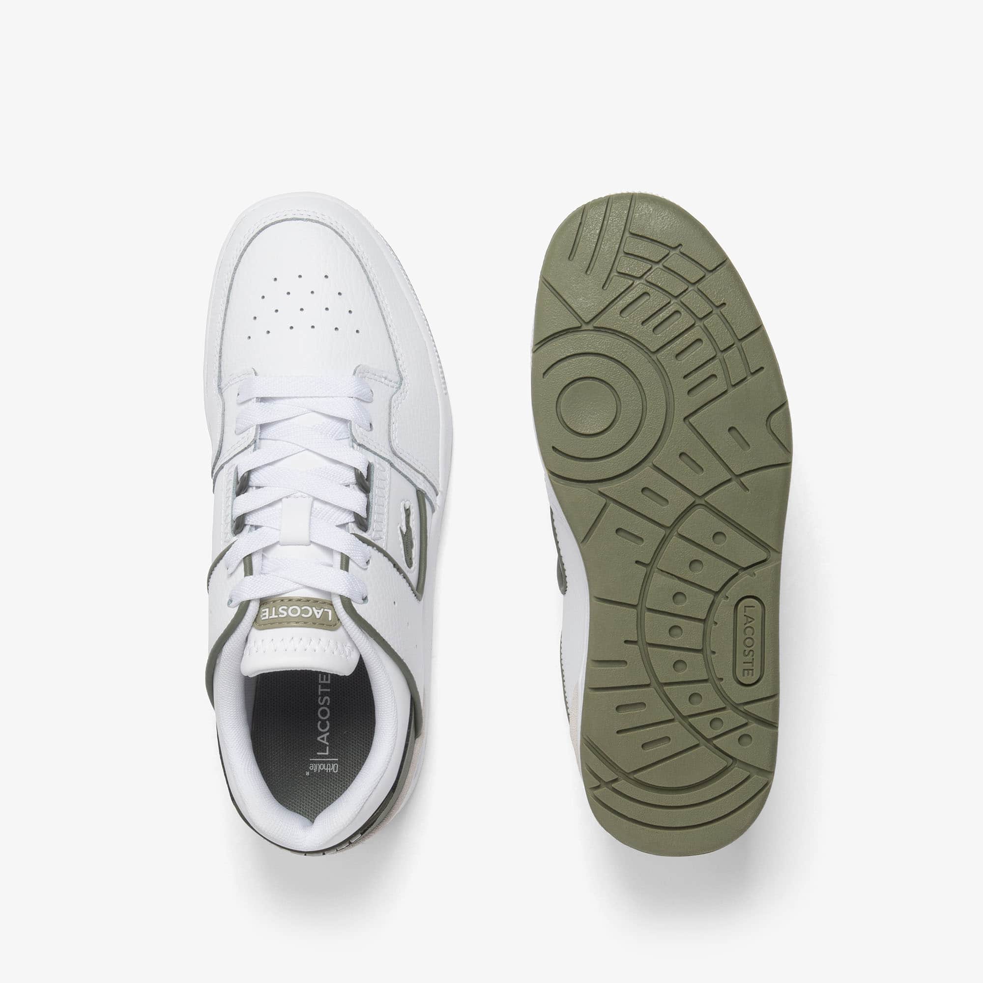 Women's Court Cage Leather Sneakers - WHT/KHK