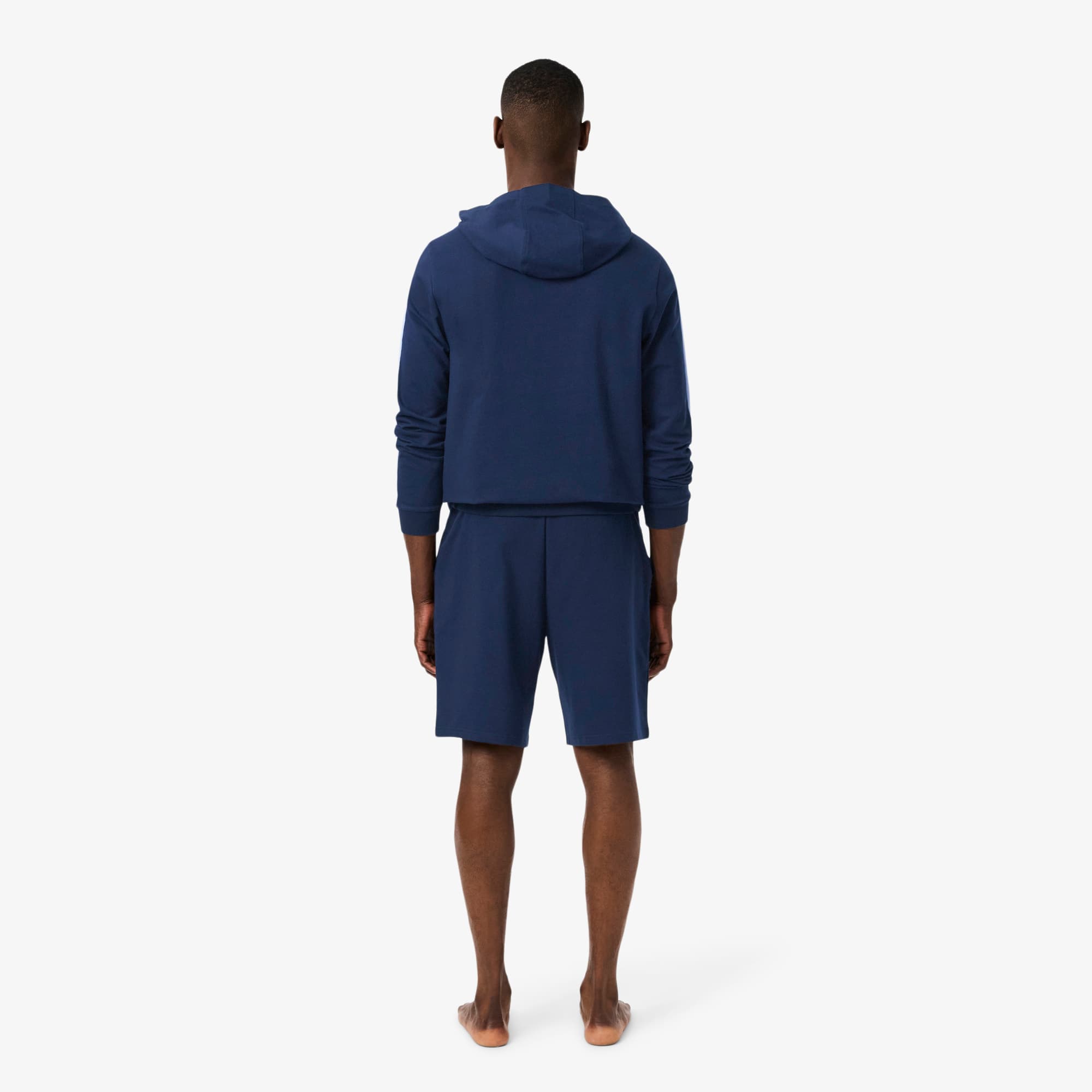 Men's Straight Fit Fleece Loungewear Shorts - Navy Blue / Purple