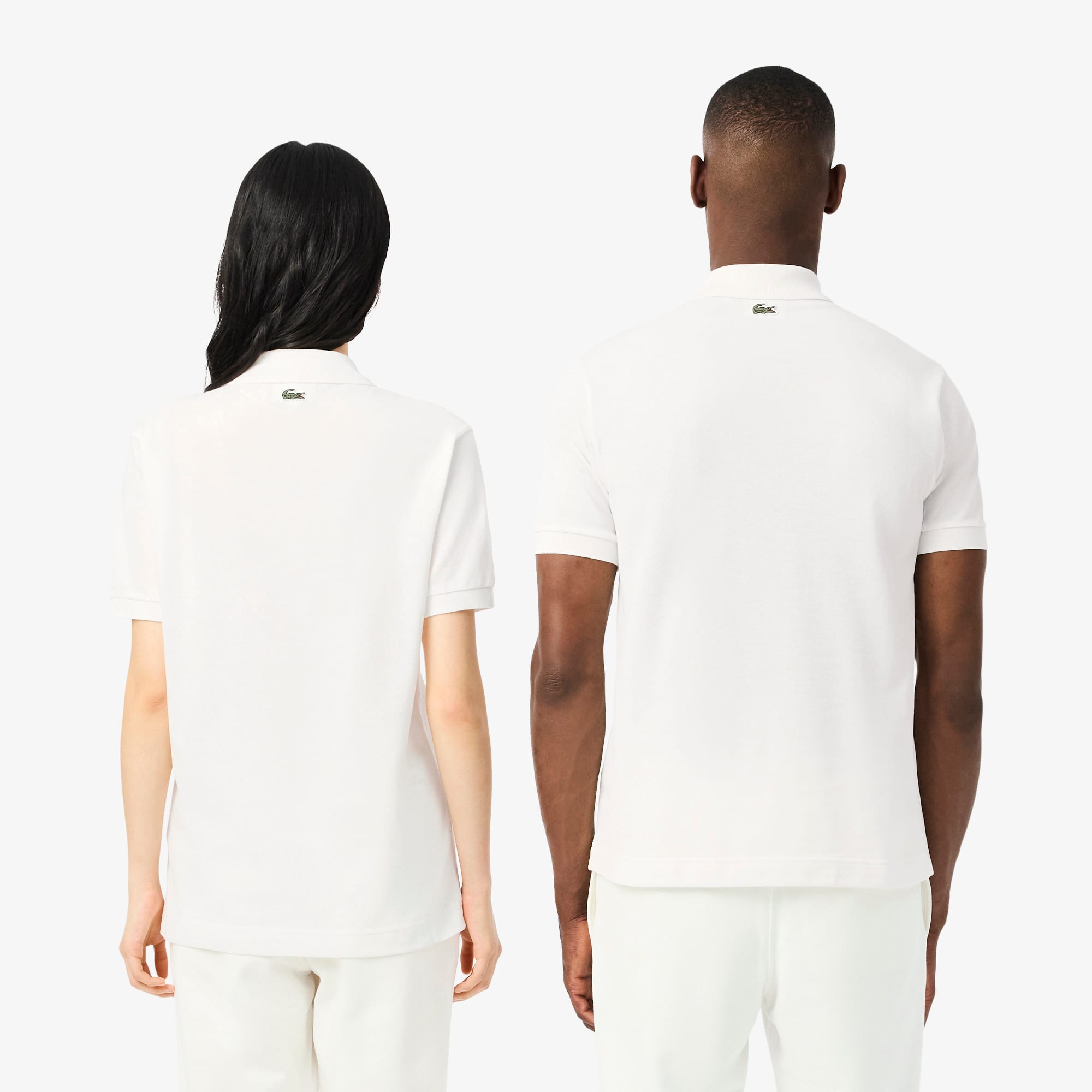 Unisex Classic Fit Signature Print Polo - White