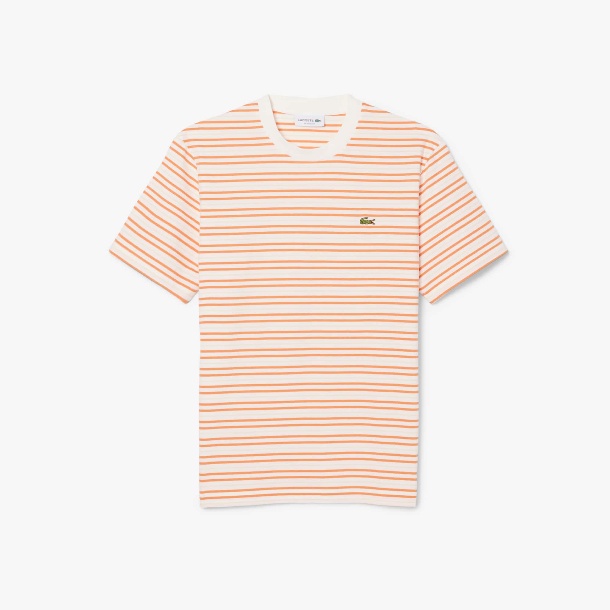 Striped Cotton T-Shirt - Orange / Blanc