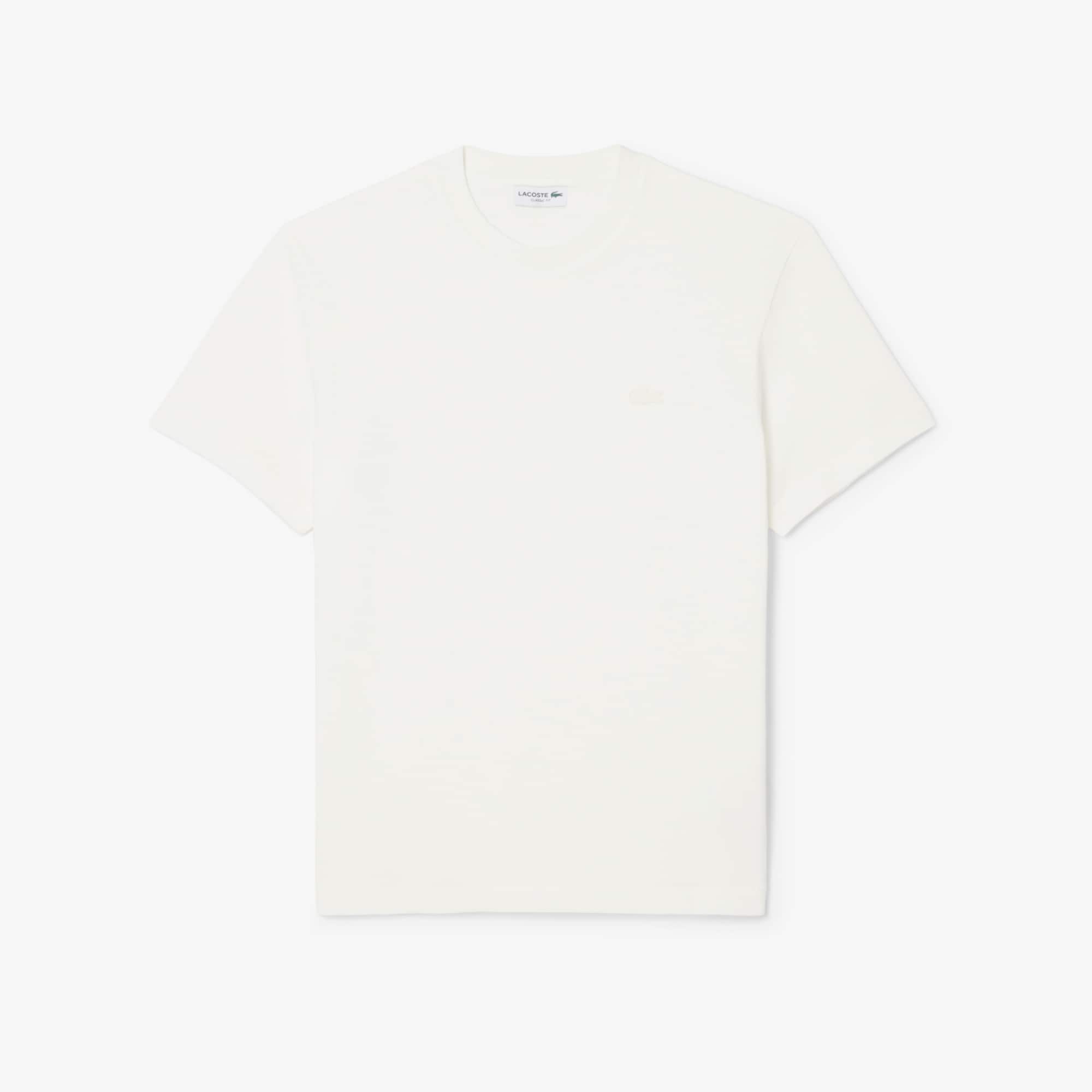 Men's Ribbed Neck Petit Piqué T-Shirt - White