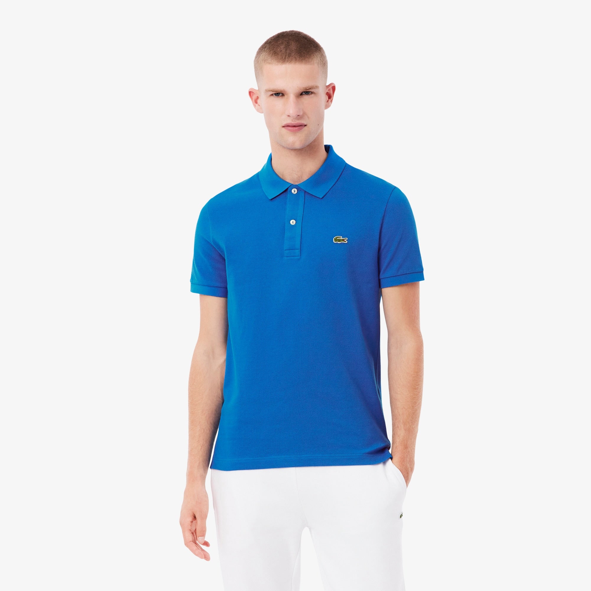 Men's Slim Fit Piqué Polo - Blue