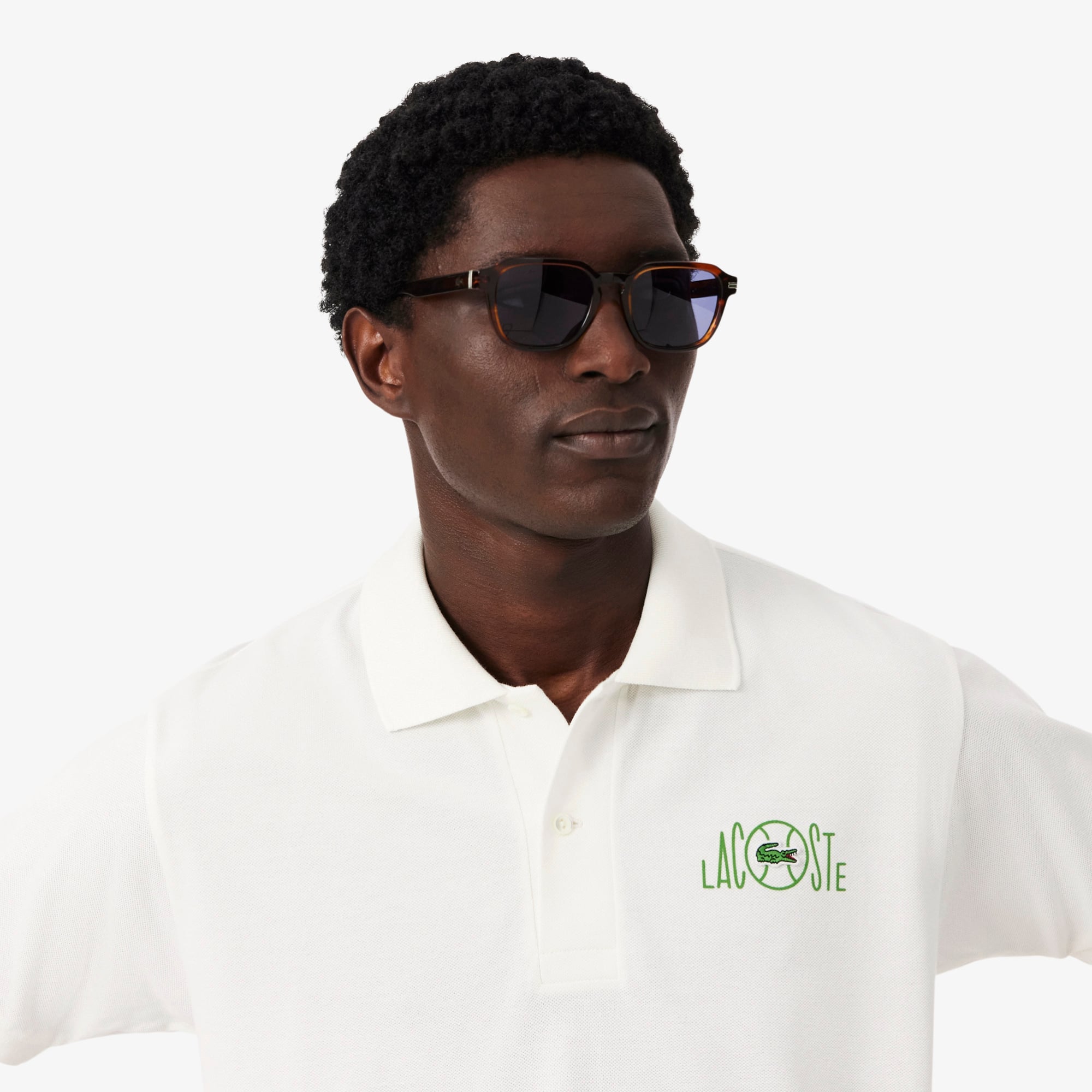 Classic Fit Graphic Branding Polo - White