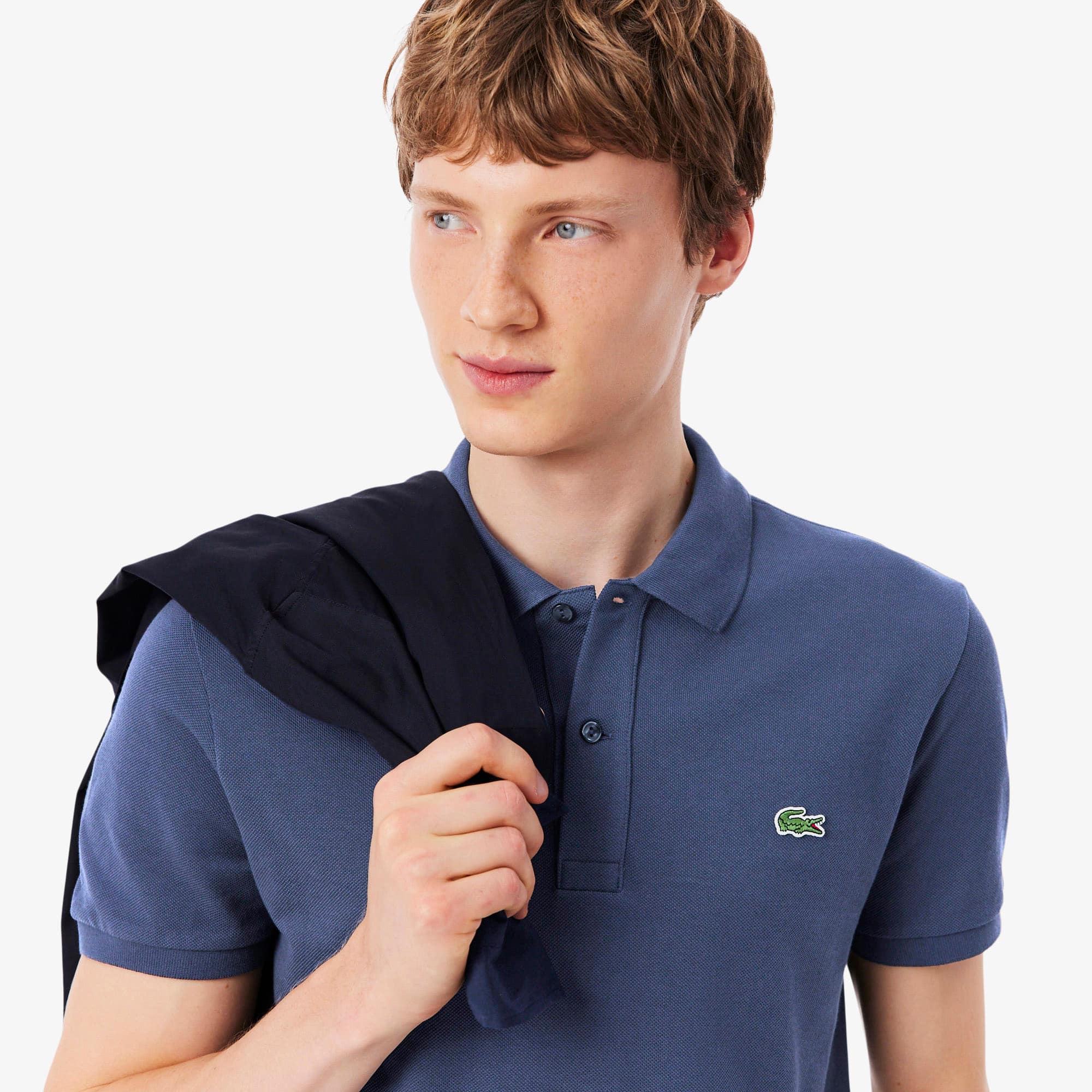 Men's Slim Fit Piqué Polo - Dark Grey