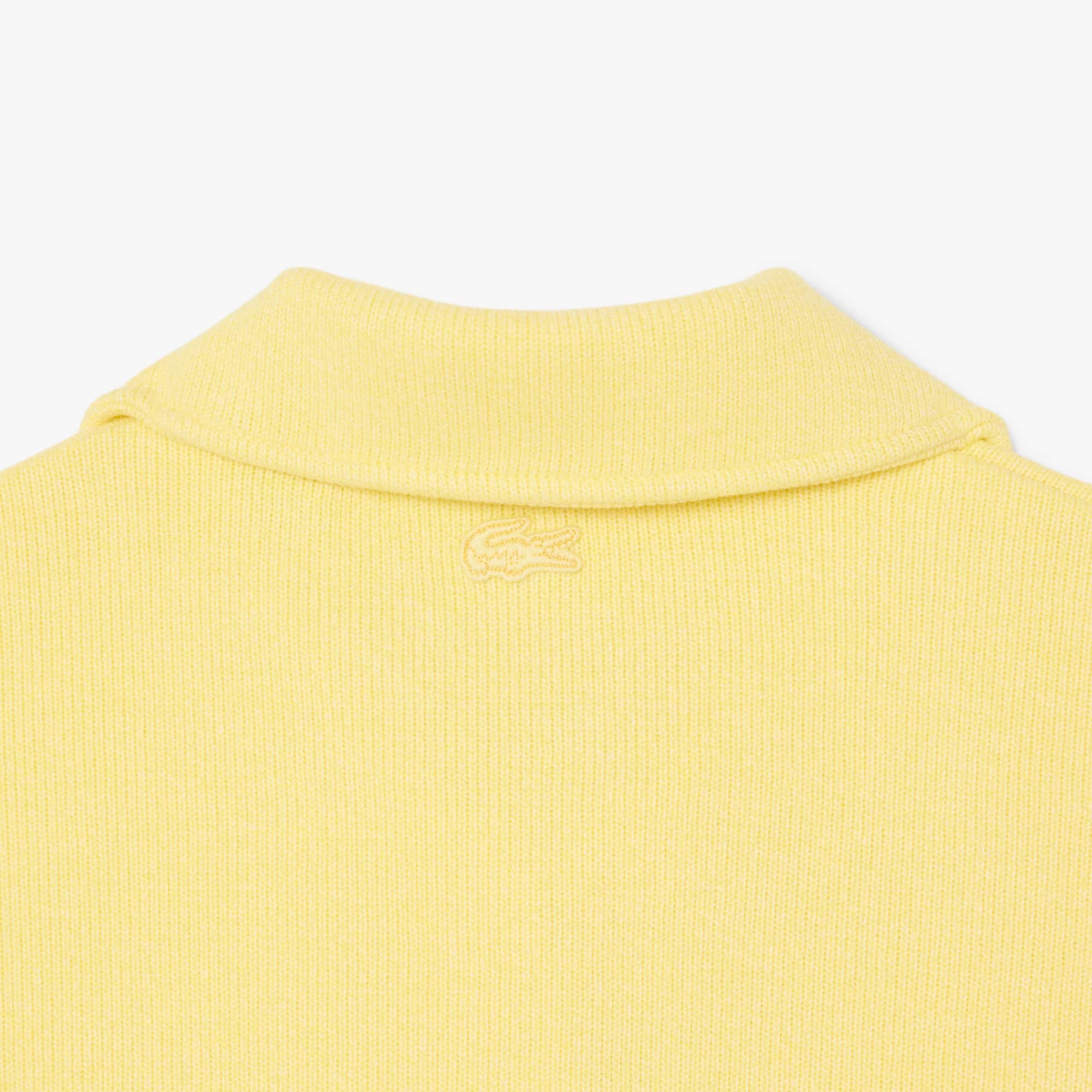 Oversized Ribbed Polo Sweatshirt - Blanc