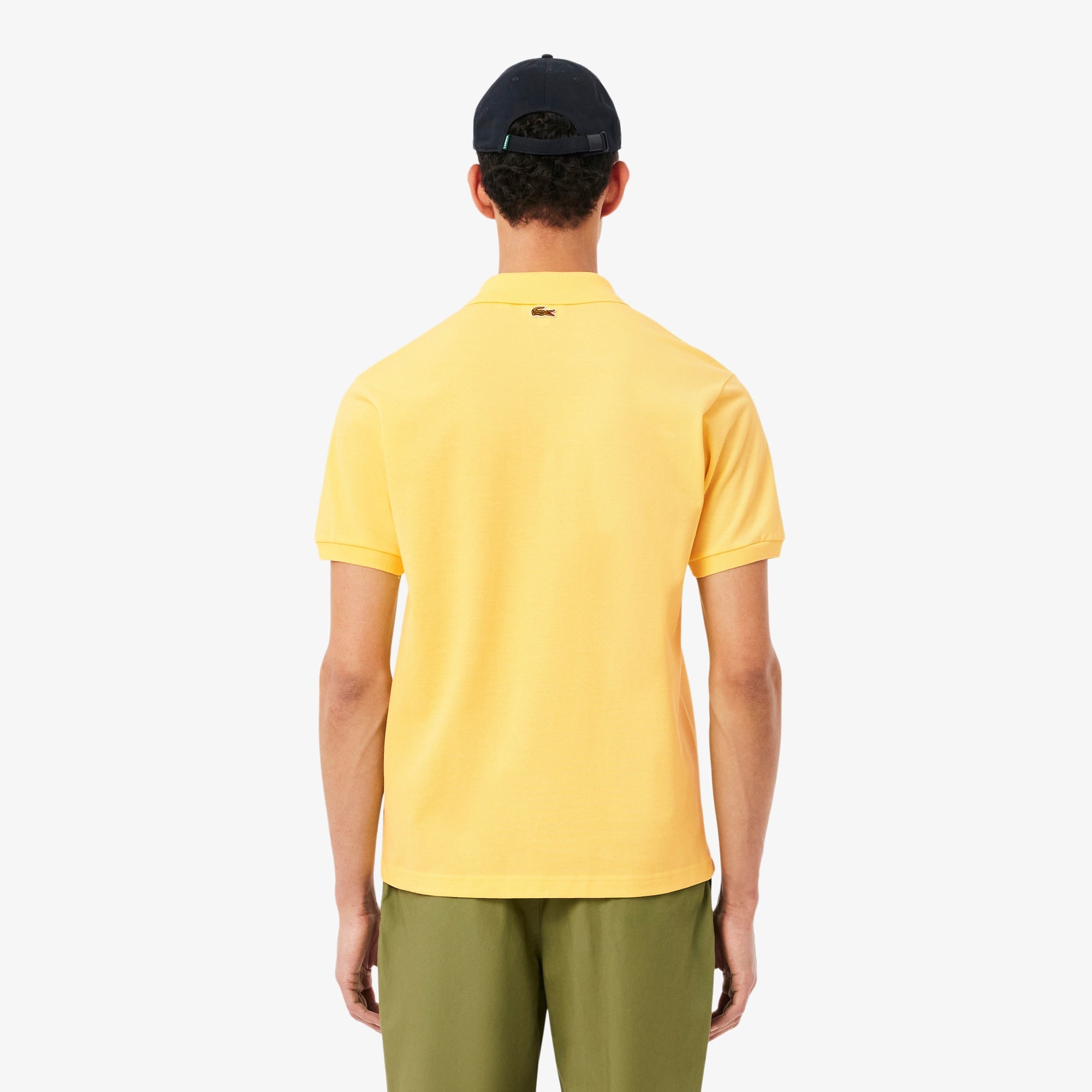 Classic Fit Printed Petit Piqué Polo - Pastel yellow