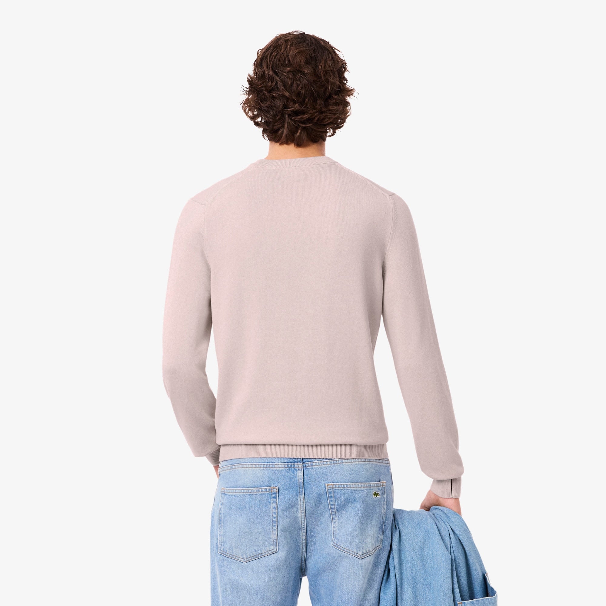 Men's Cotton Landscape Sweater - Light Pink
