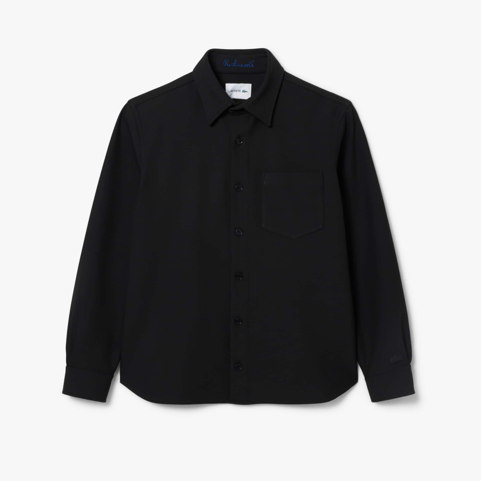 Men's Oversized Double Face Overshirt - Black