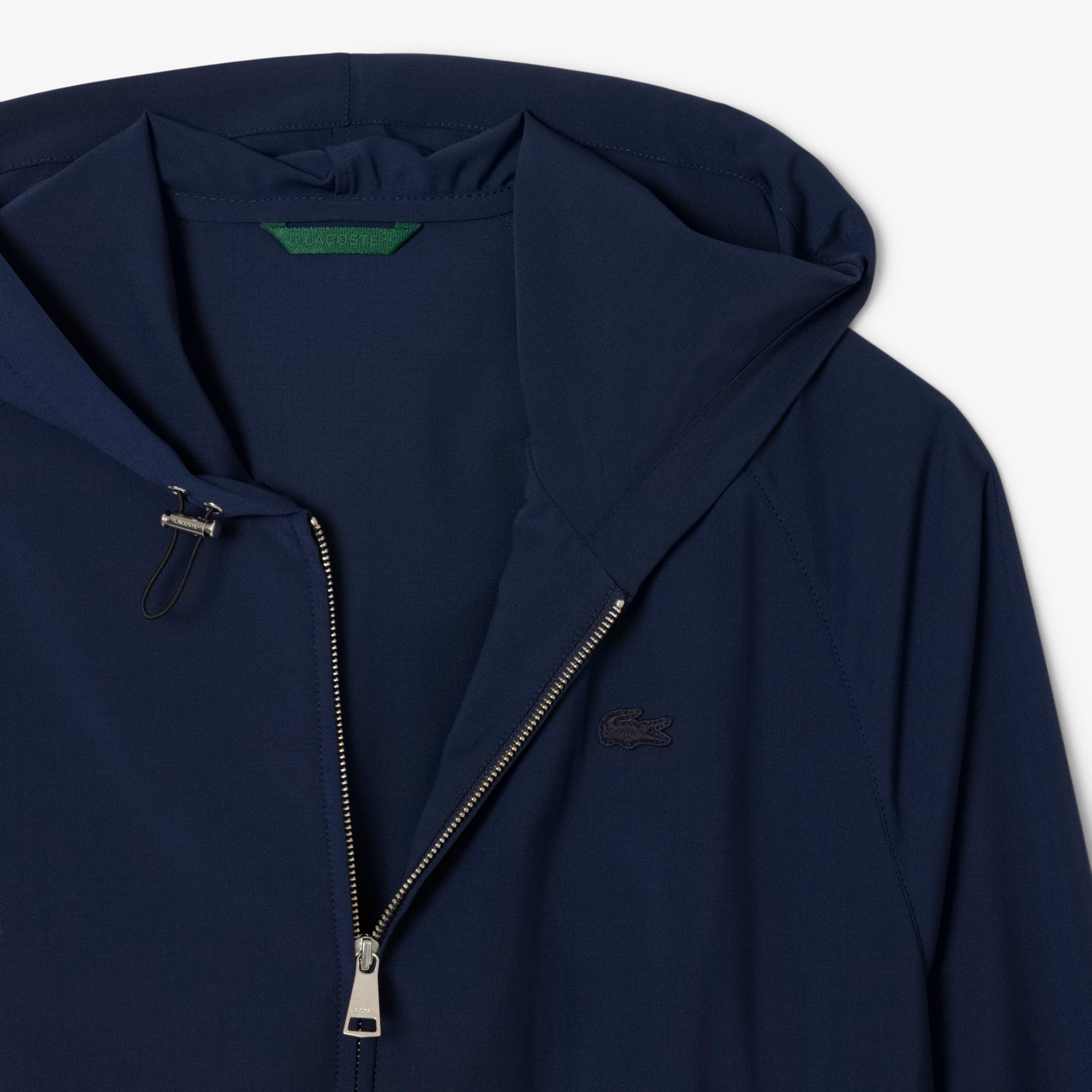 Men's Wool Blend Flannel Hooded Jacket - Navy Blue