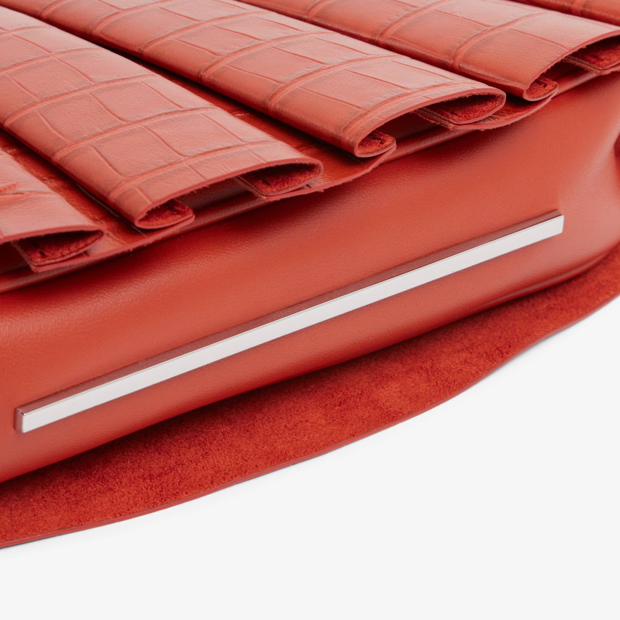 Runway Small Lenglen Effect Leather Bag - ORANGINE