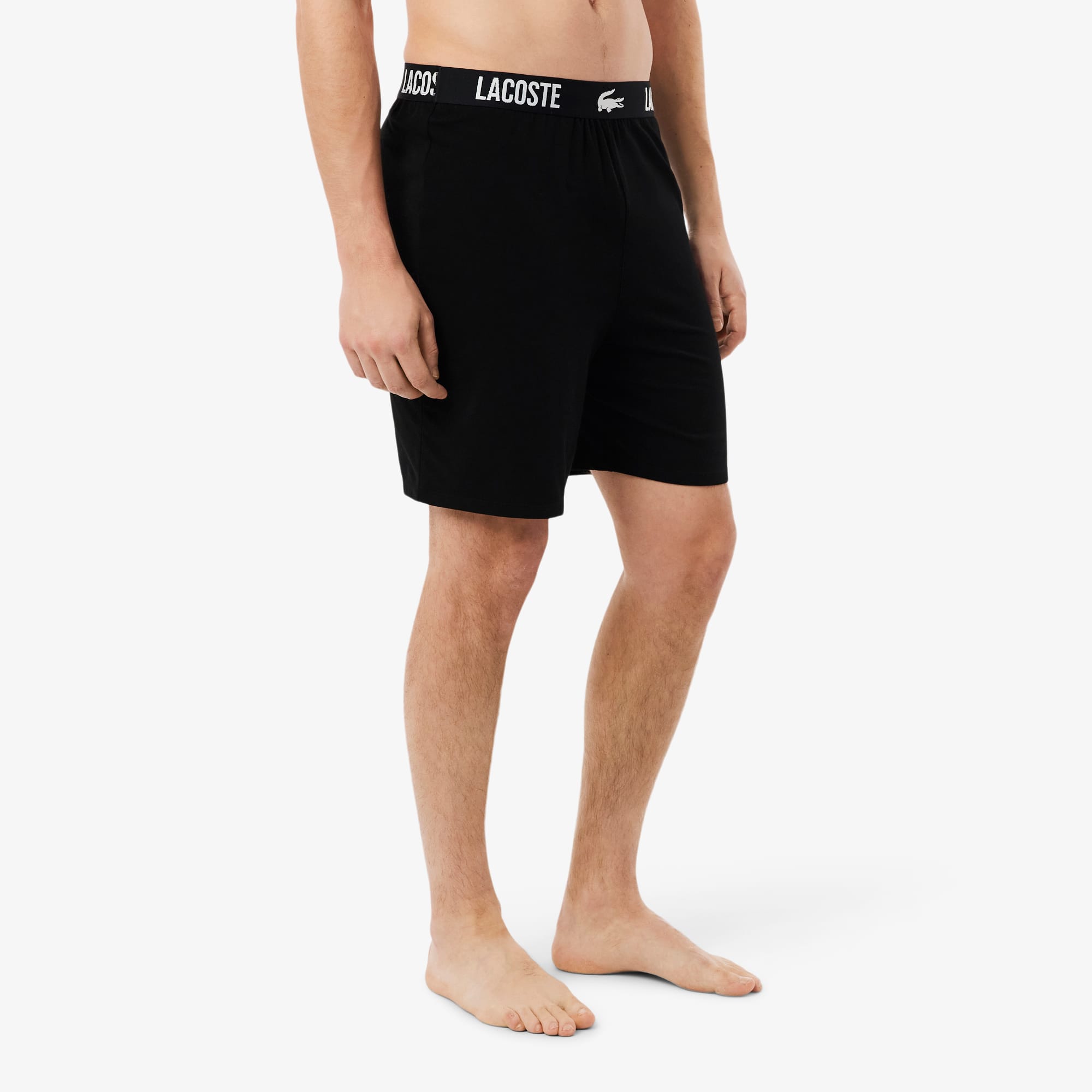 Men's Soft Cotton Pajama Shorts - Black