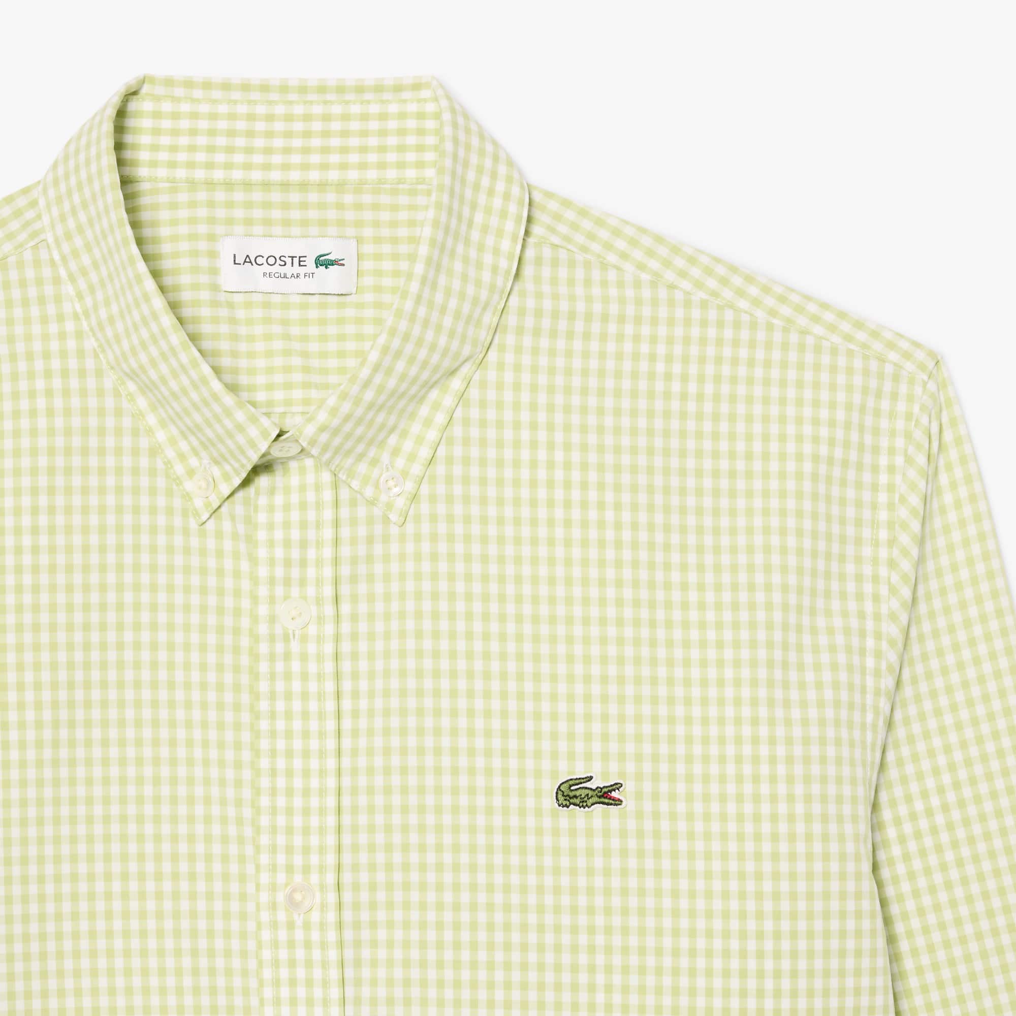 Regular Fit Plaid Poplin Shirt - Blanc / Vert
