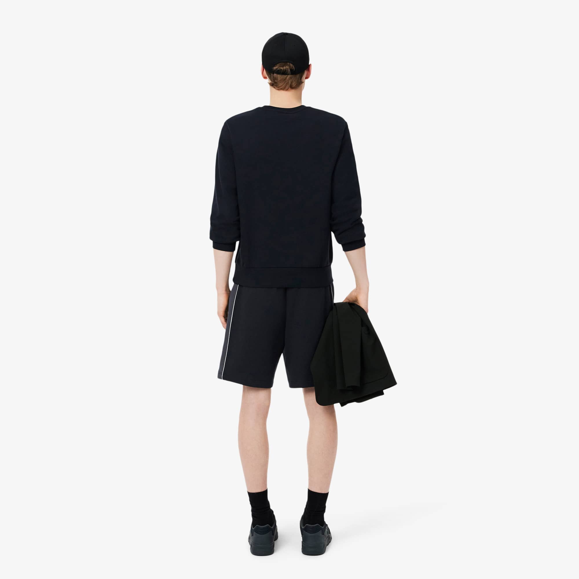 Regular Fit Colorblock Fleece Shorts - Noir / Gris Fonce