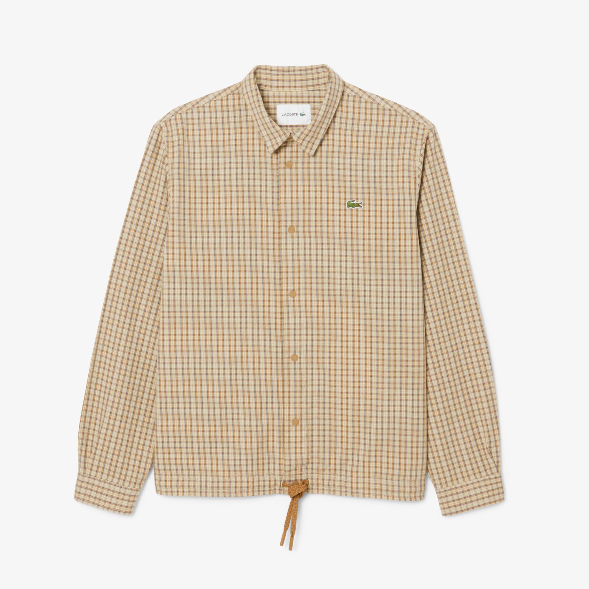 Men's Oversized Heavy Cotton Plaid Overshirt - Bleu / Beige / Marron