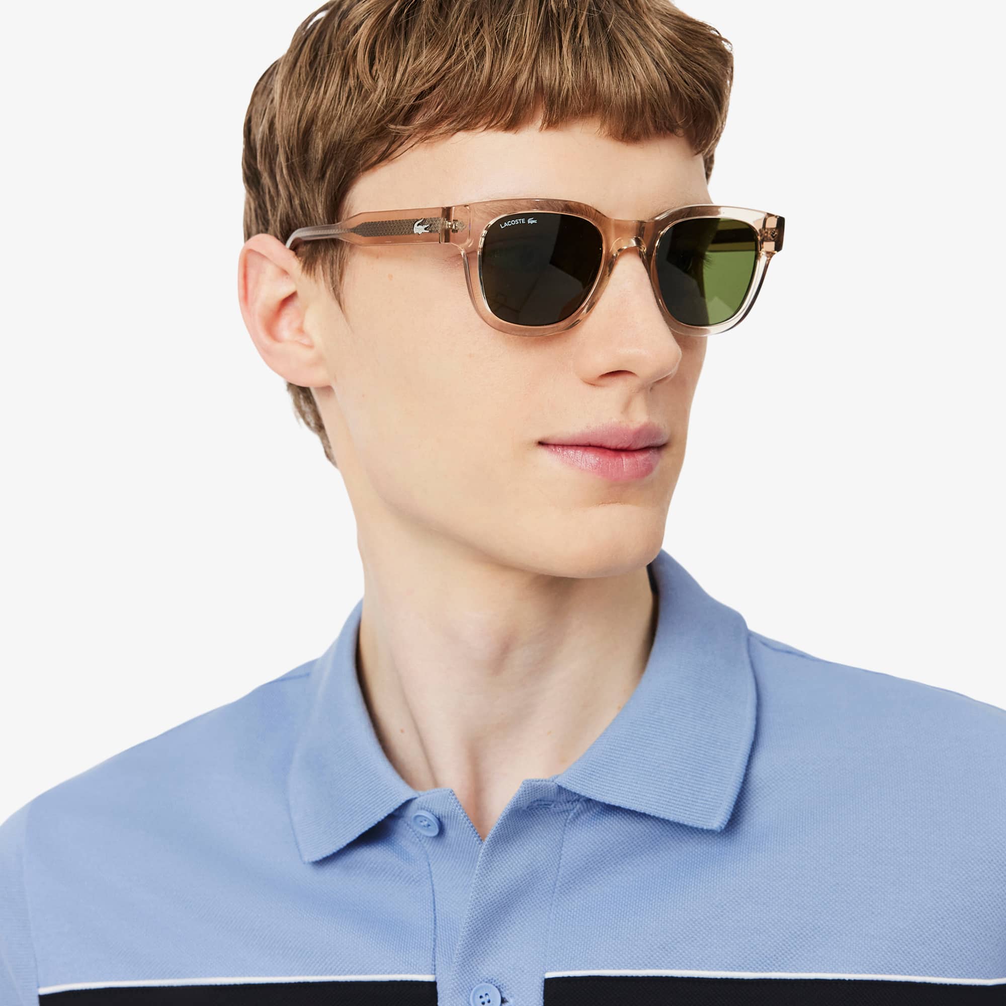 Regular Fit Colorblock Piqué Polo - Bleu Clair / Noir