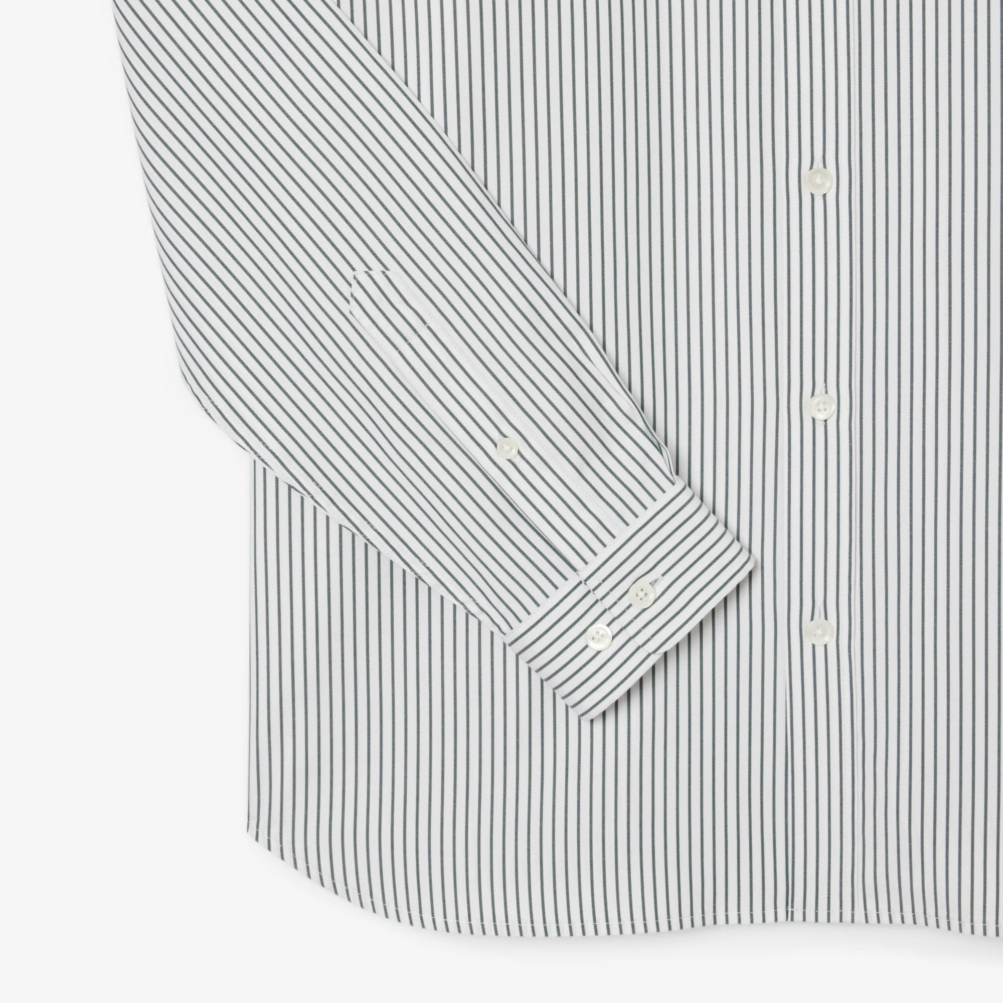 Men's Regular Fit Striped Pinpoint Shirt - White / Green
