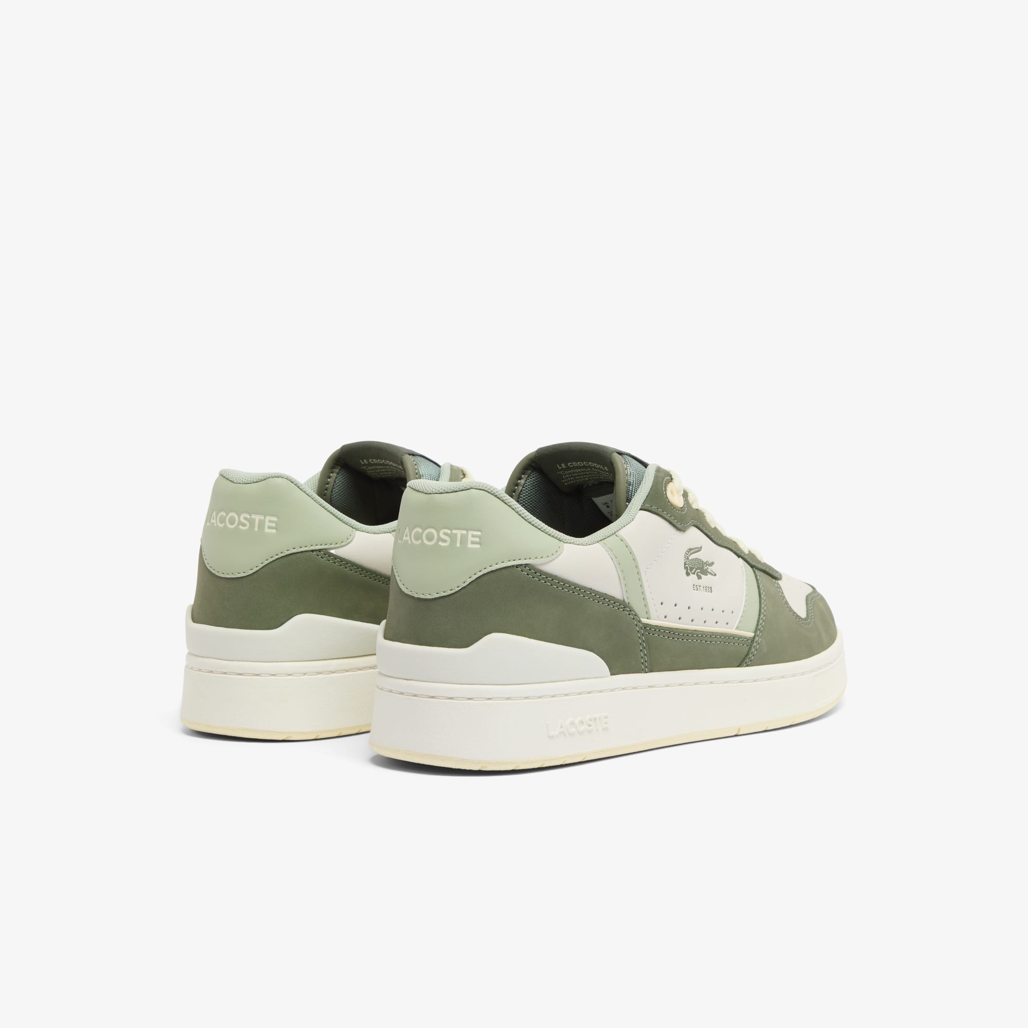 Men's T-Clip Set Leather Sneakers - KHK/LT KHK