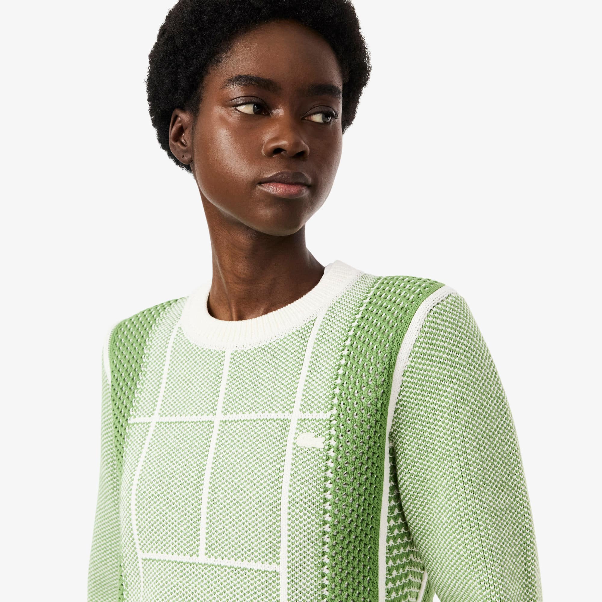 Tennis Court Graphic Sweater - Blanc / Vert