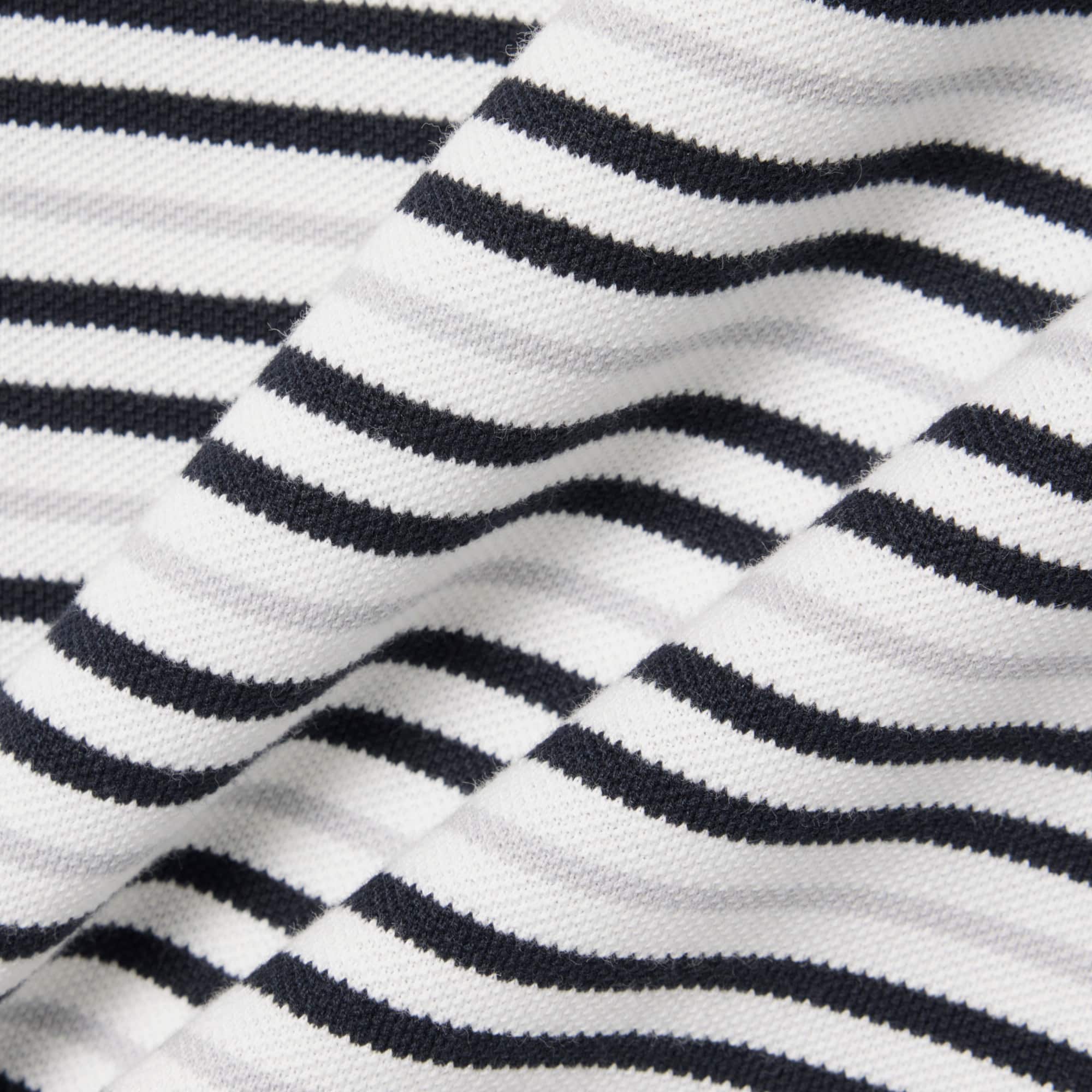 Classic Fit Striped Petit Piqué Polo - Noir / Blanc