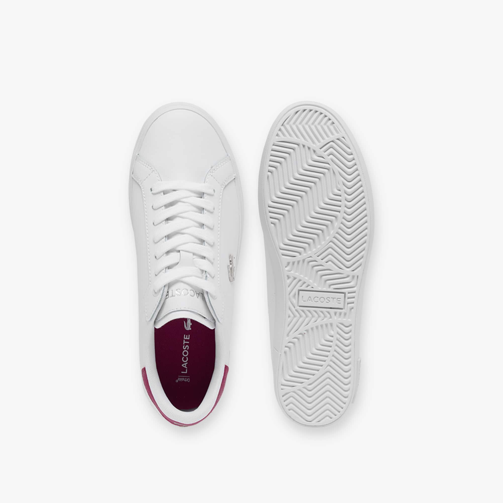 Women's Powercourt Leather Sneakers - WHT/DK PURP