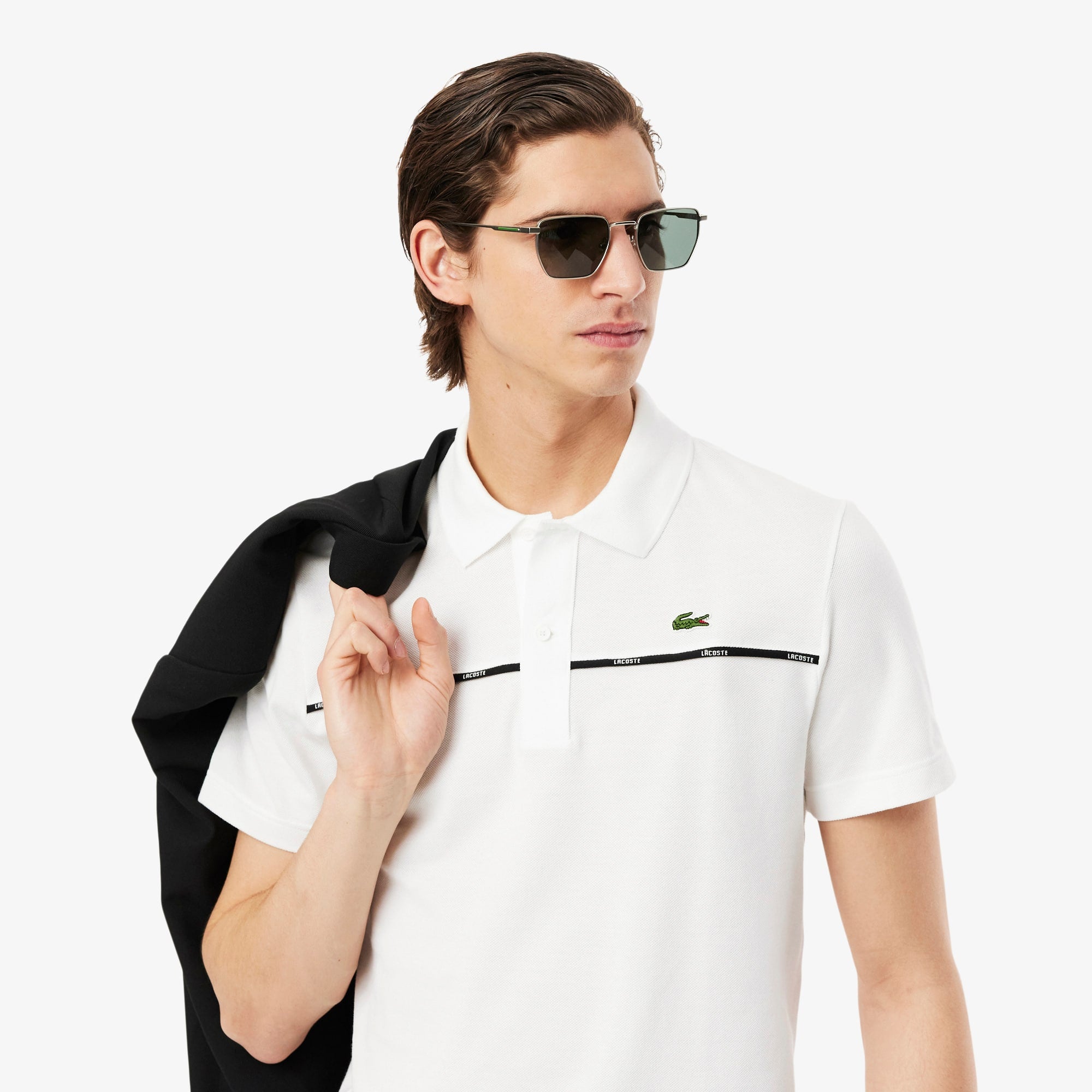 Men's Regular Fit Logo Trim Polo - White