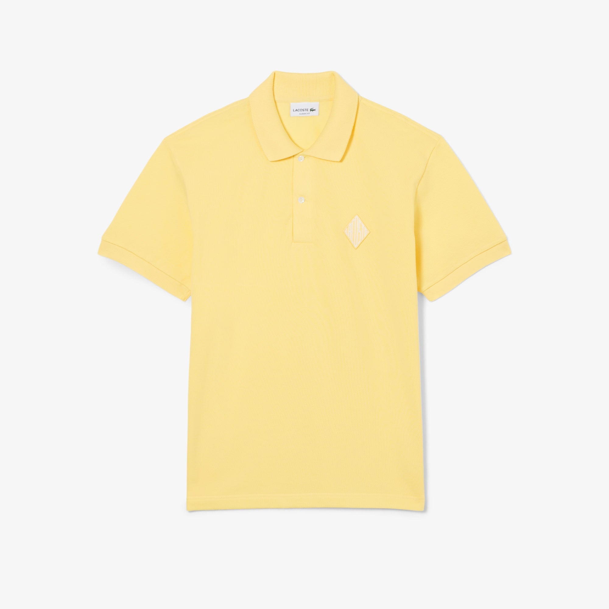 Classic Fit Badge Accent Piqué Polo - Pastel yellow