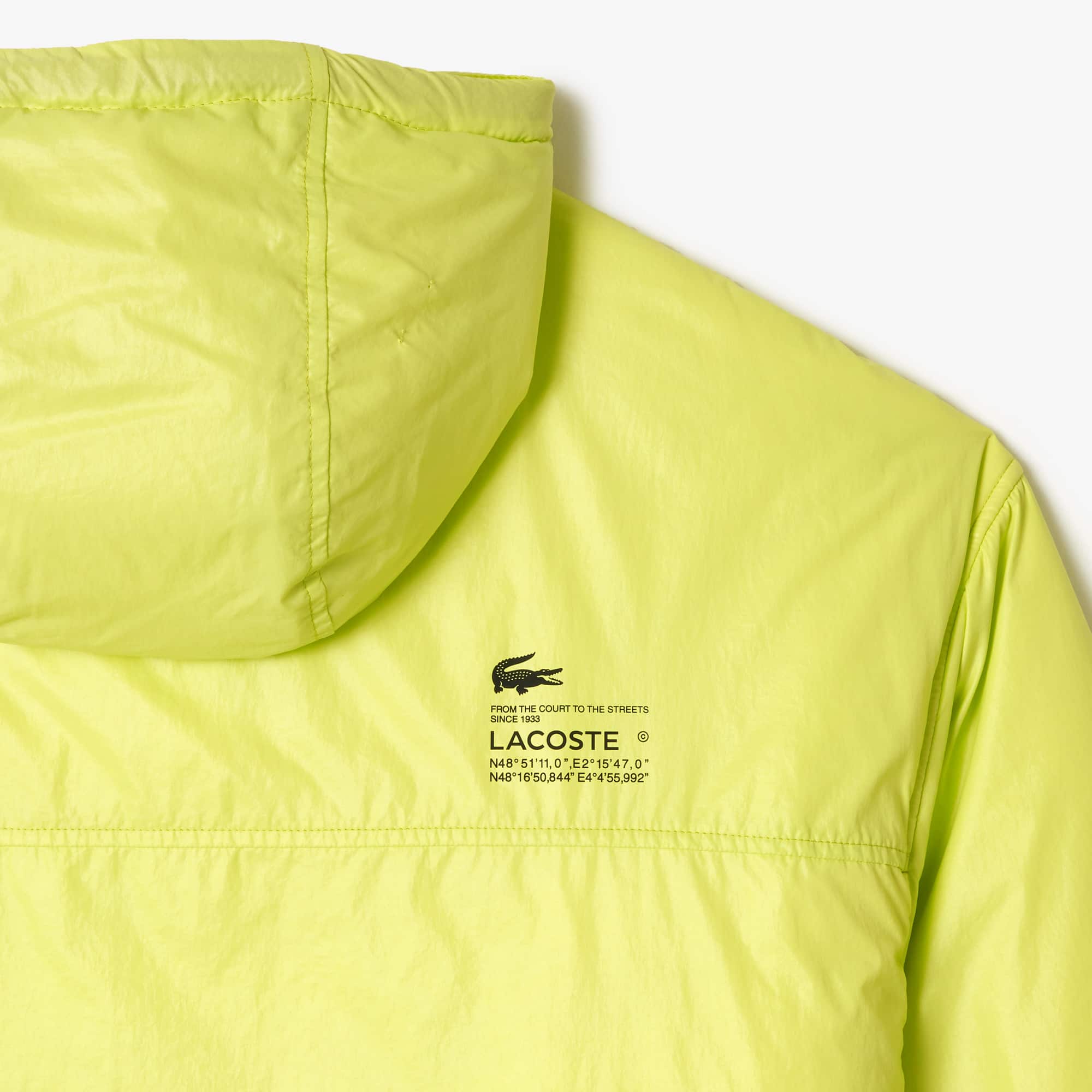 Men's Padded Popover Hooded Jacket - Yellow