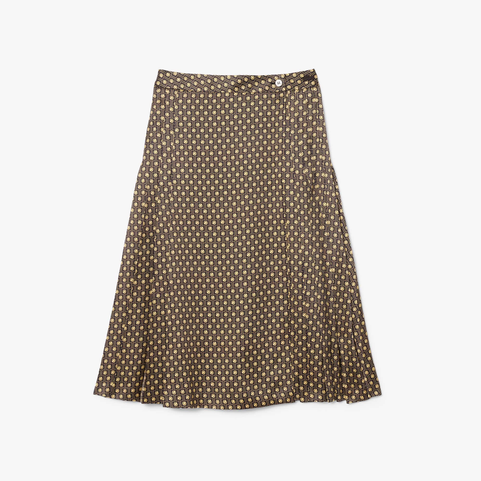 Printed pleated Midi Skirt - Marron / Jaune