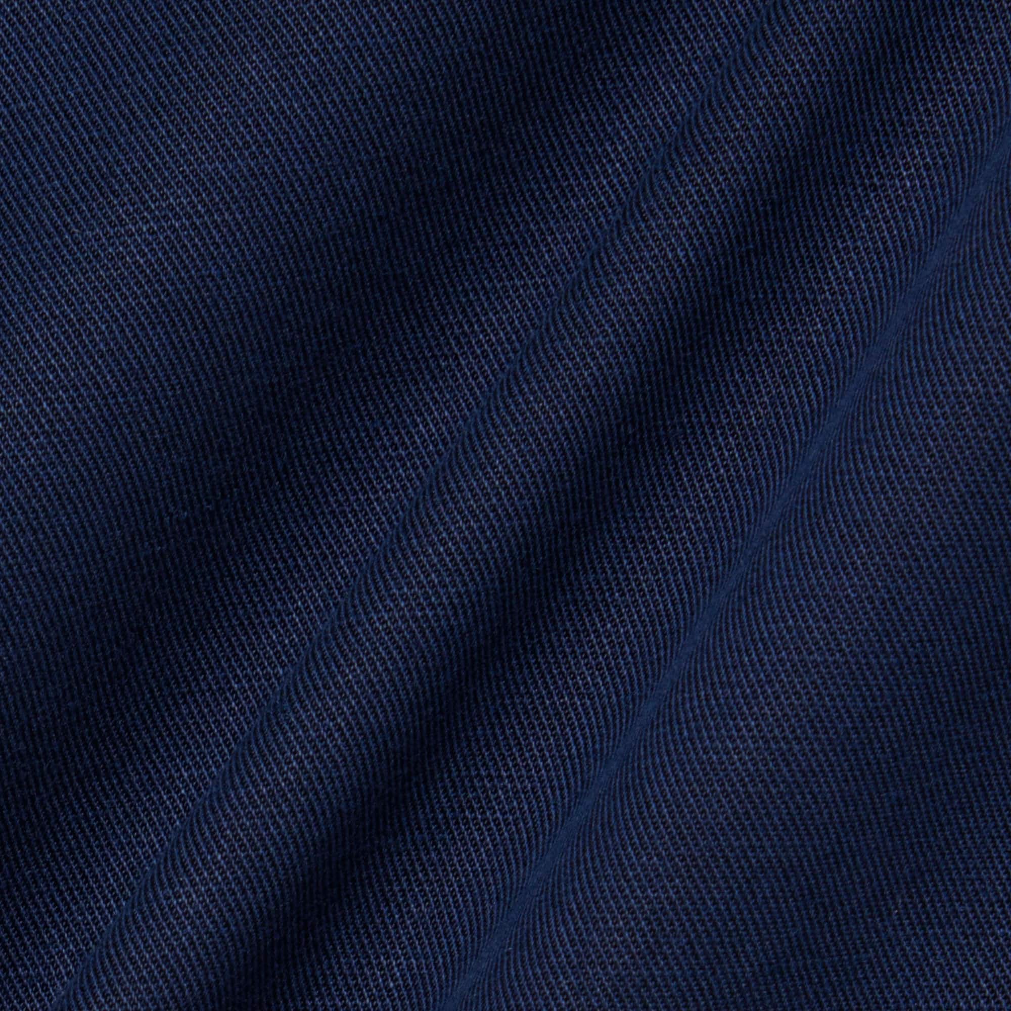 Oversized Fluid Twill Polo - Navy Blue
