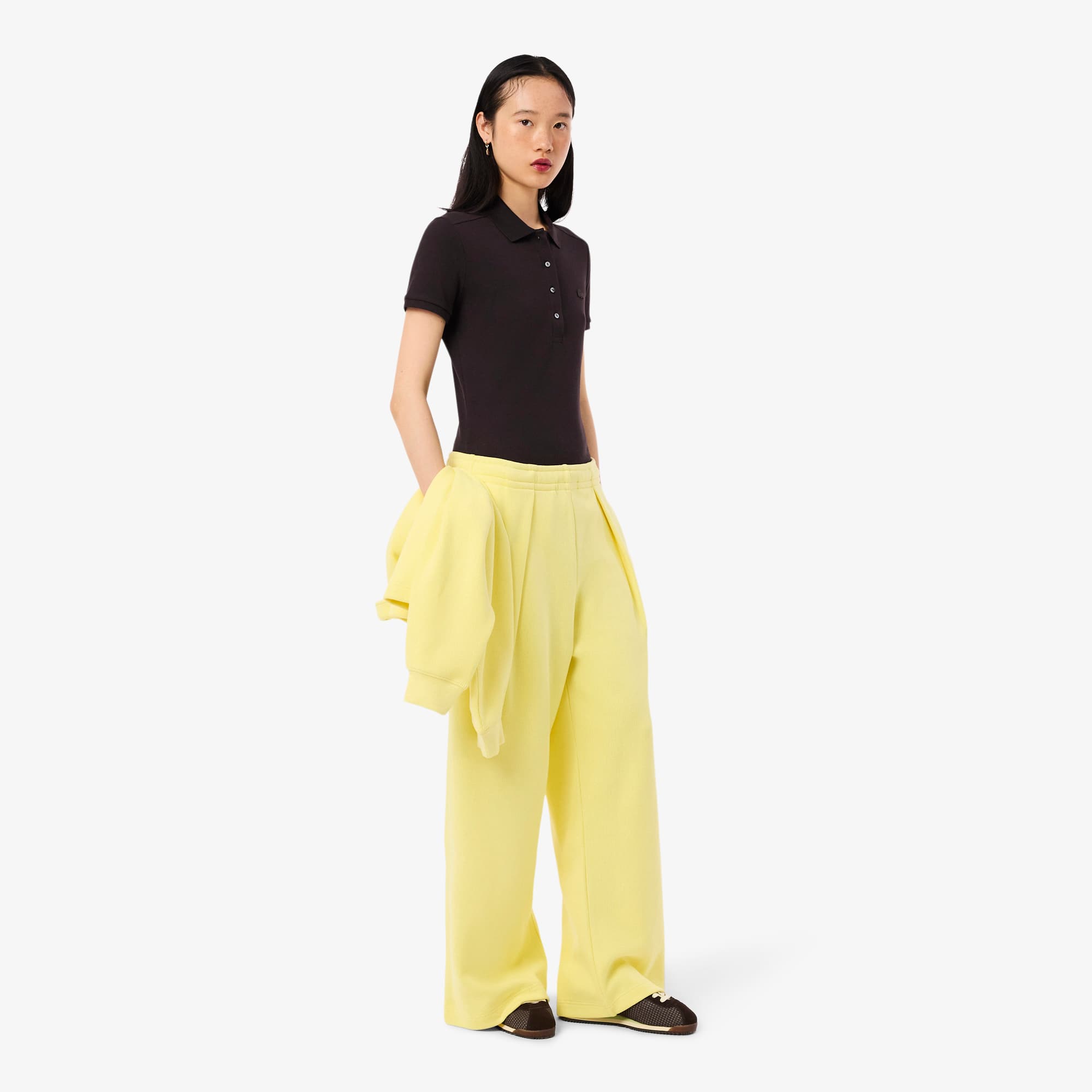 Women's L.12.D Slim Fit Stretch Mini Piqué Polo - Brown