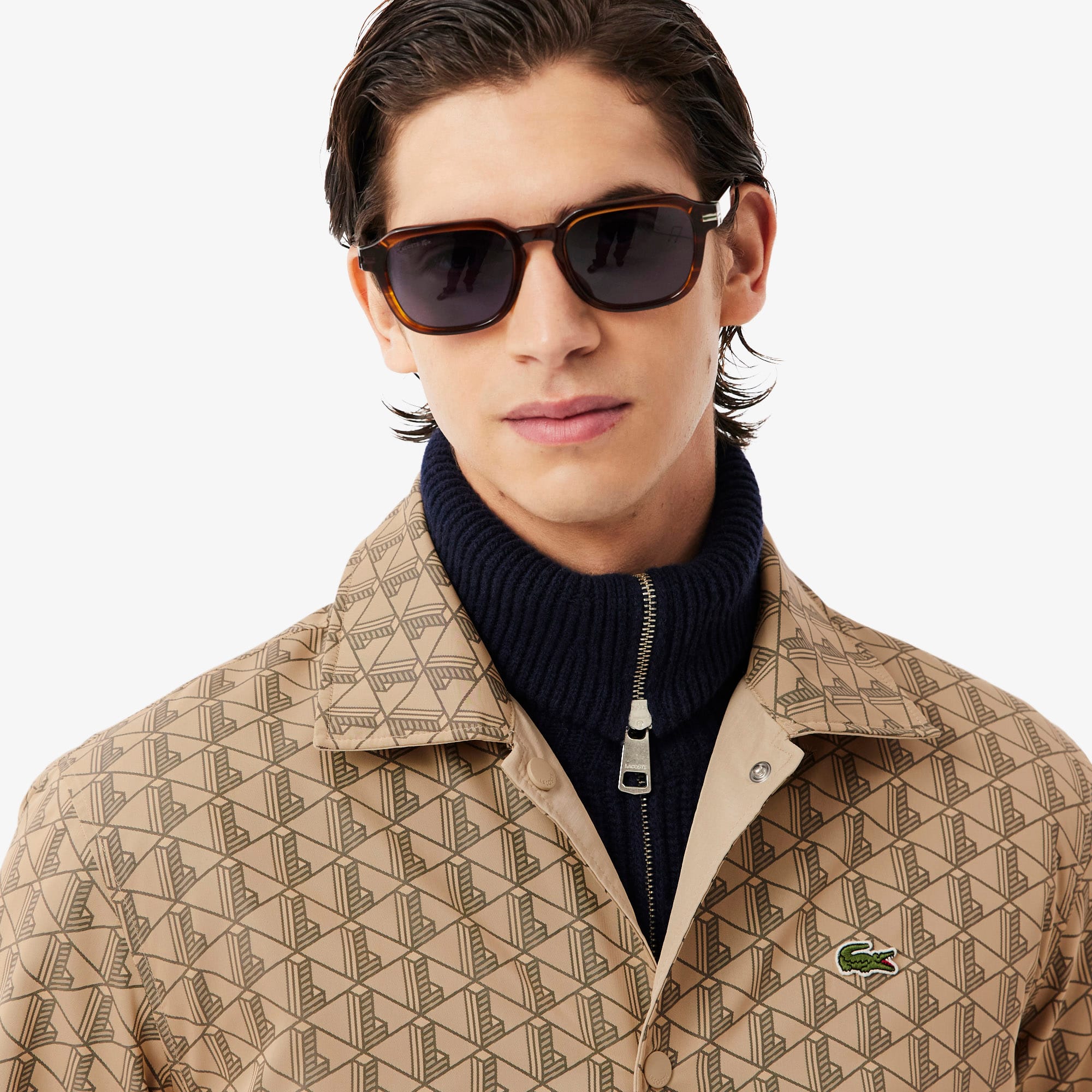 Men's Reversible Monogram Jacket - Beige