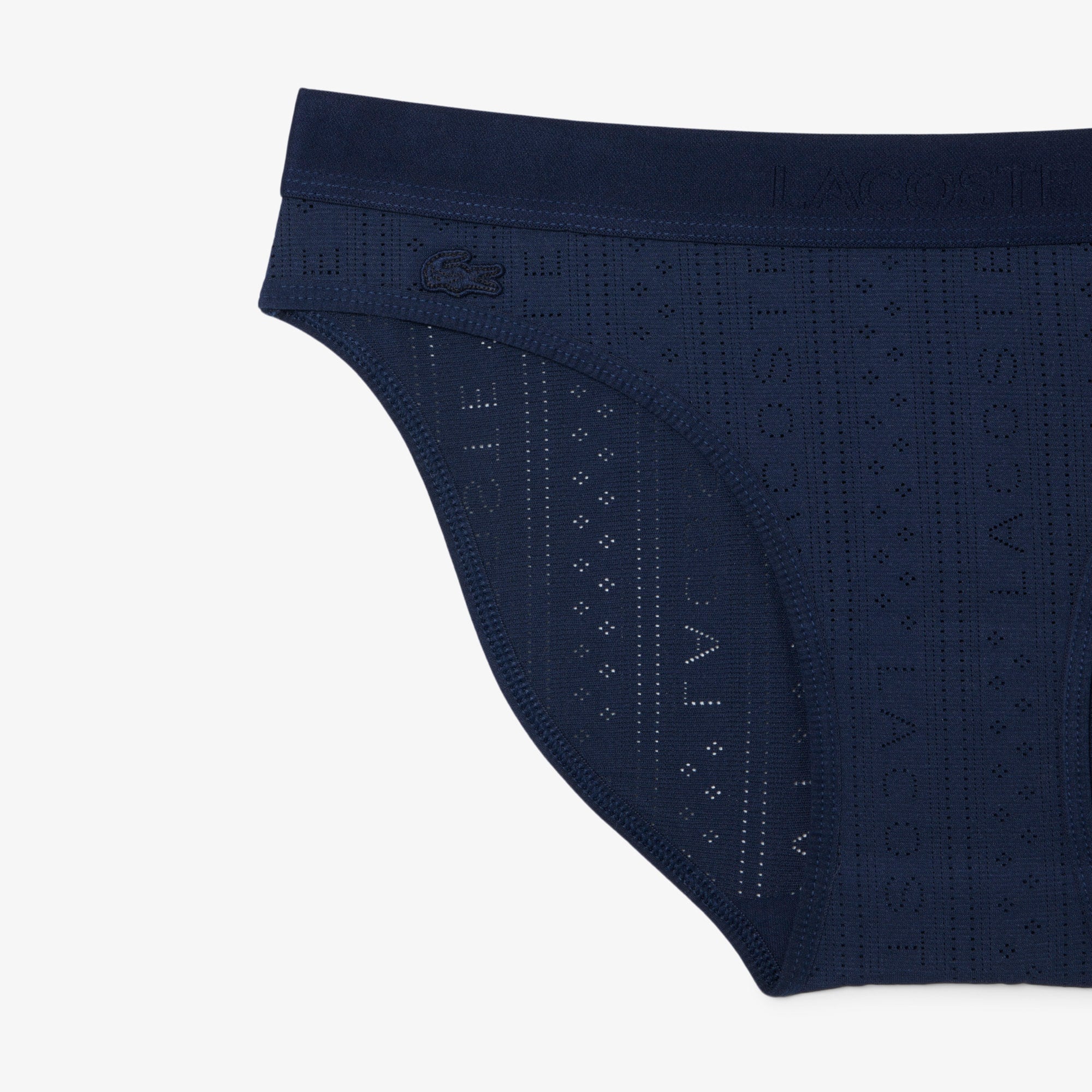 Stretch Pointelle Briefs - Navy Blue