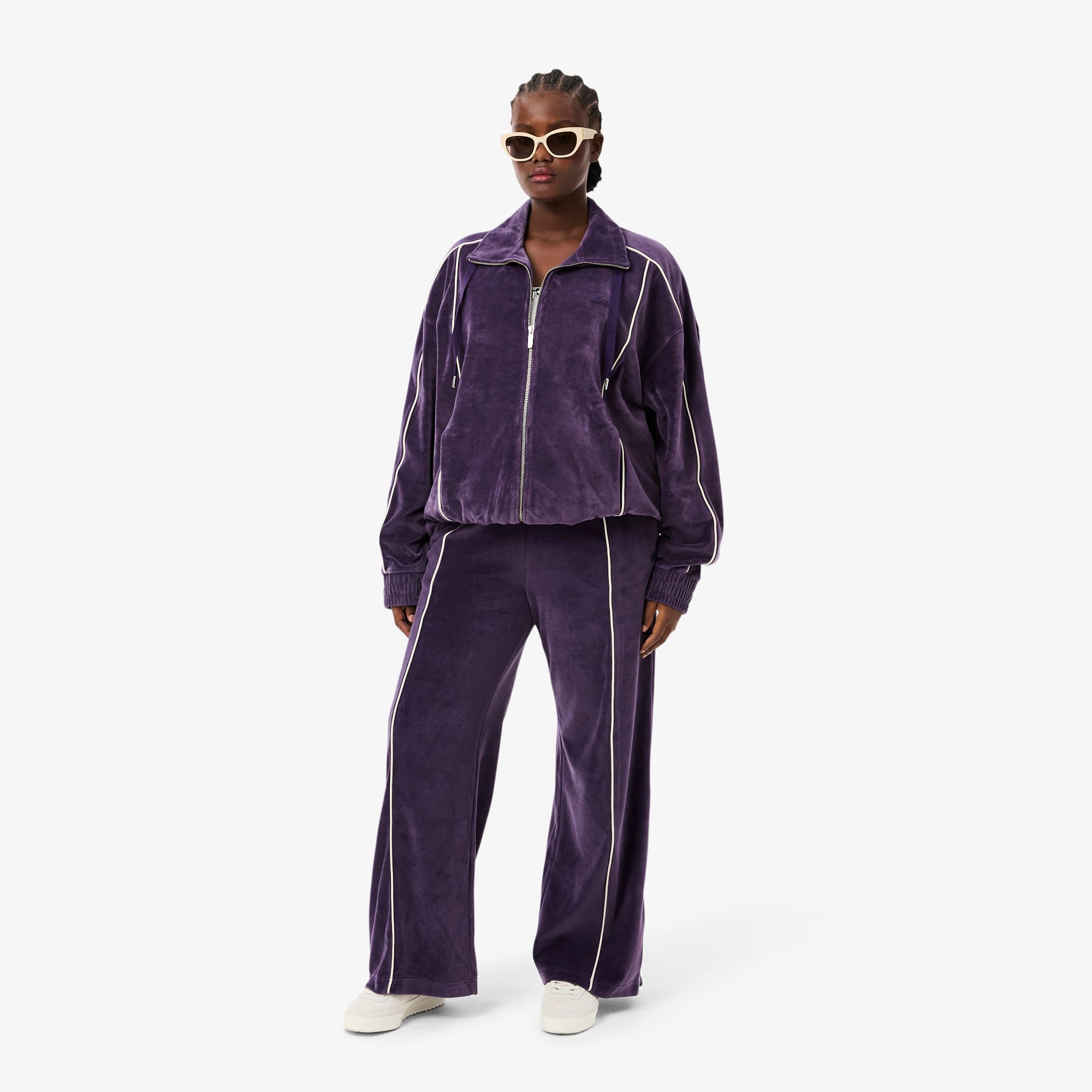 Women's Trim Accent Velour Sweatpants - Purple