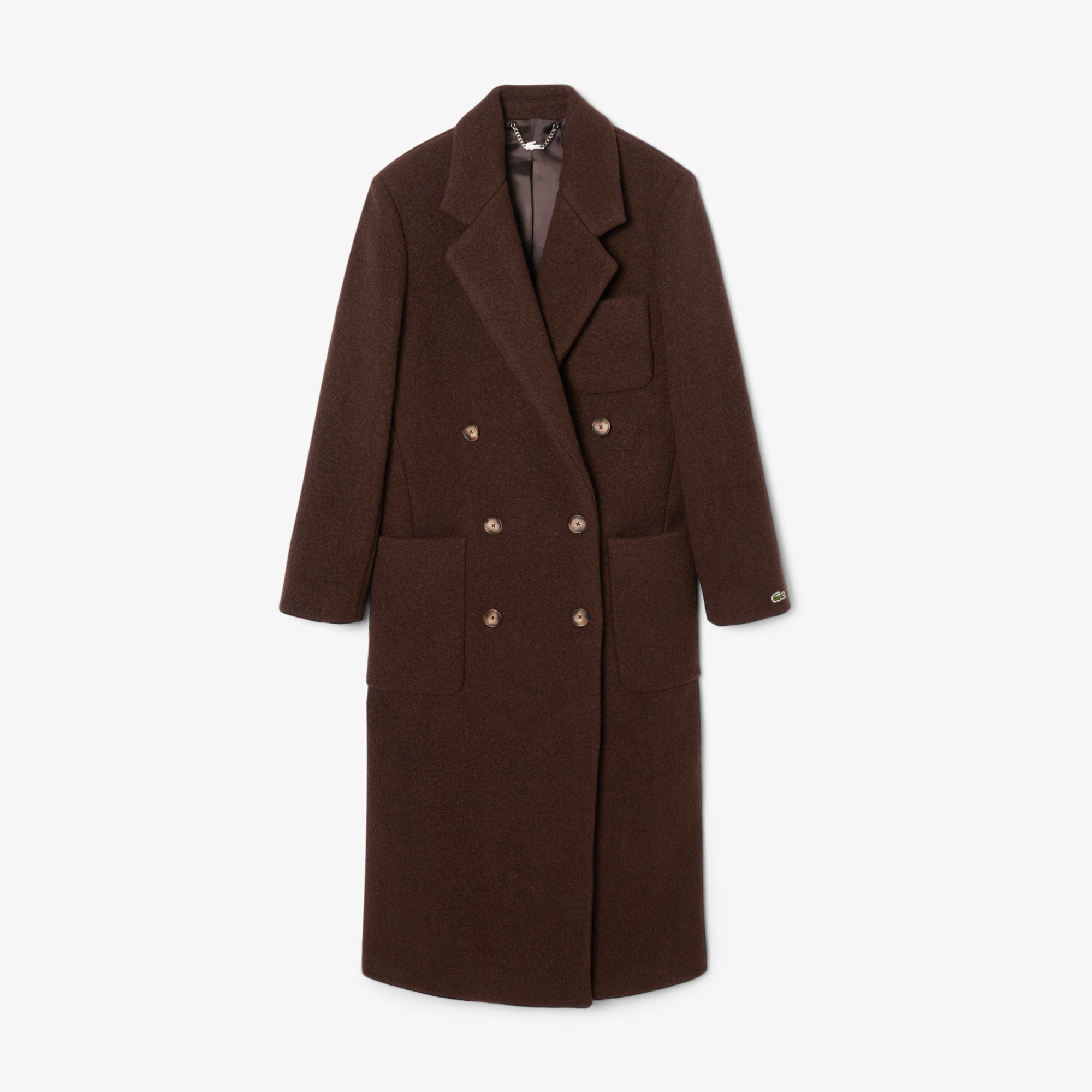 Women's Double-Breasted Wool Coat - Brown