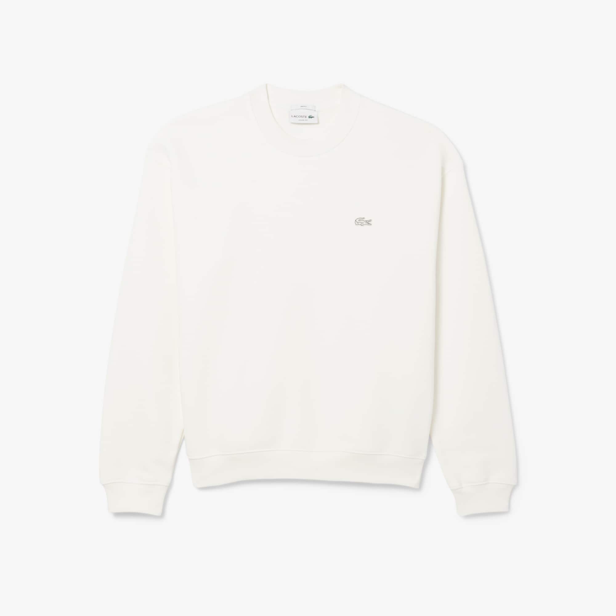 Unisex Loose Fit Heavy Fleece Sweatshirt - White