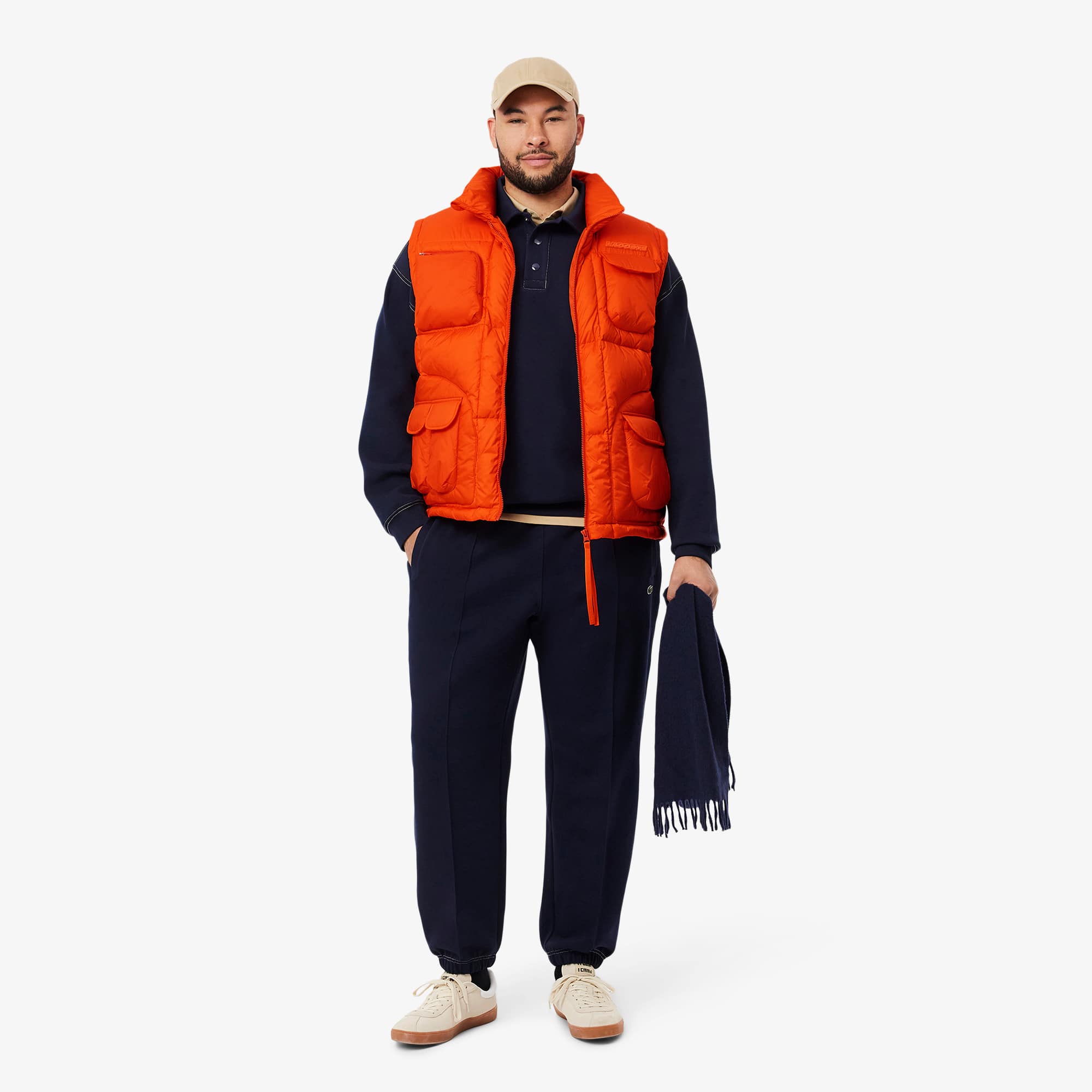 Men's Water-Repellent Puffer Vest - Orange