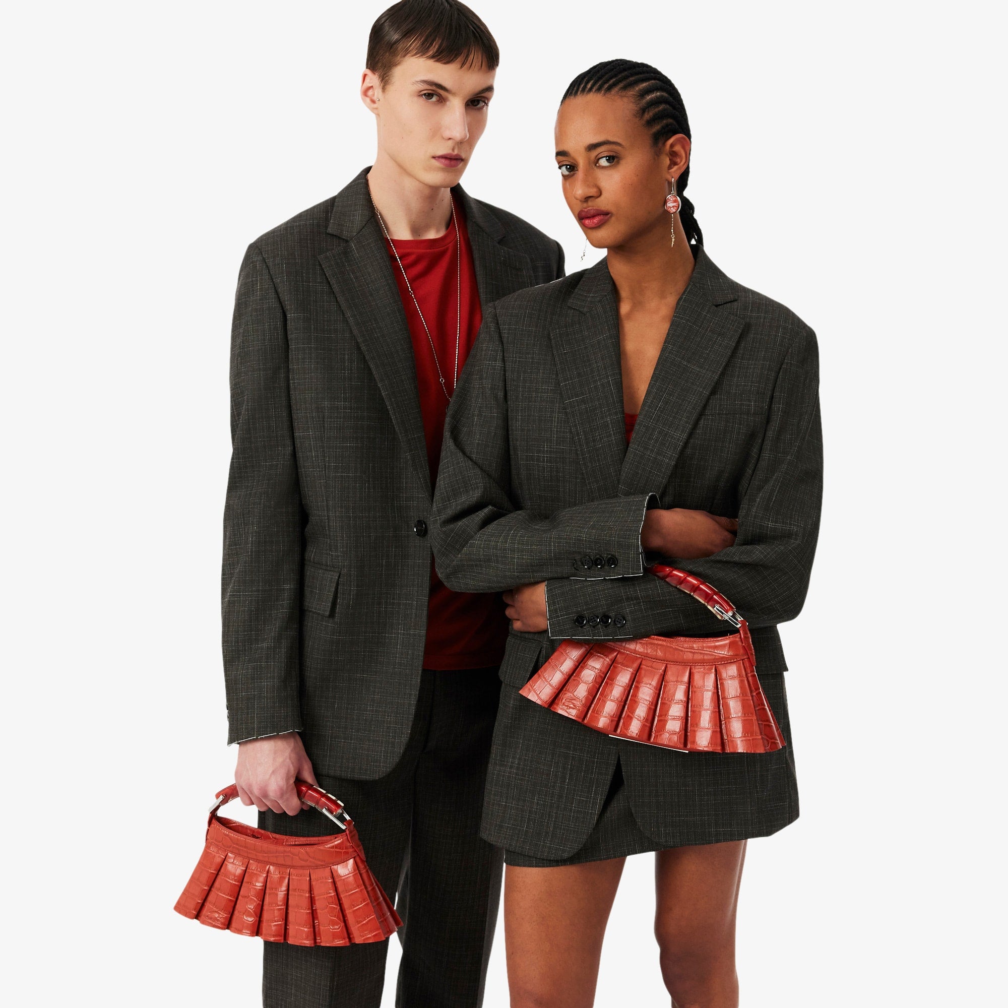 Runway H Lenglen Effect Leather Bag - ORANGINE