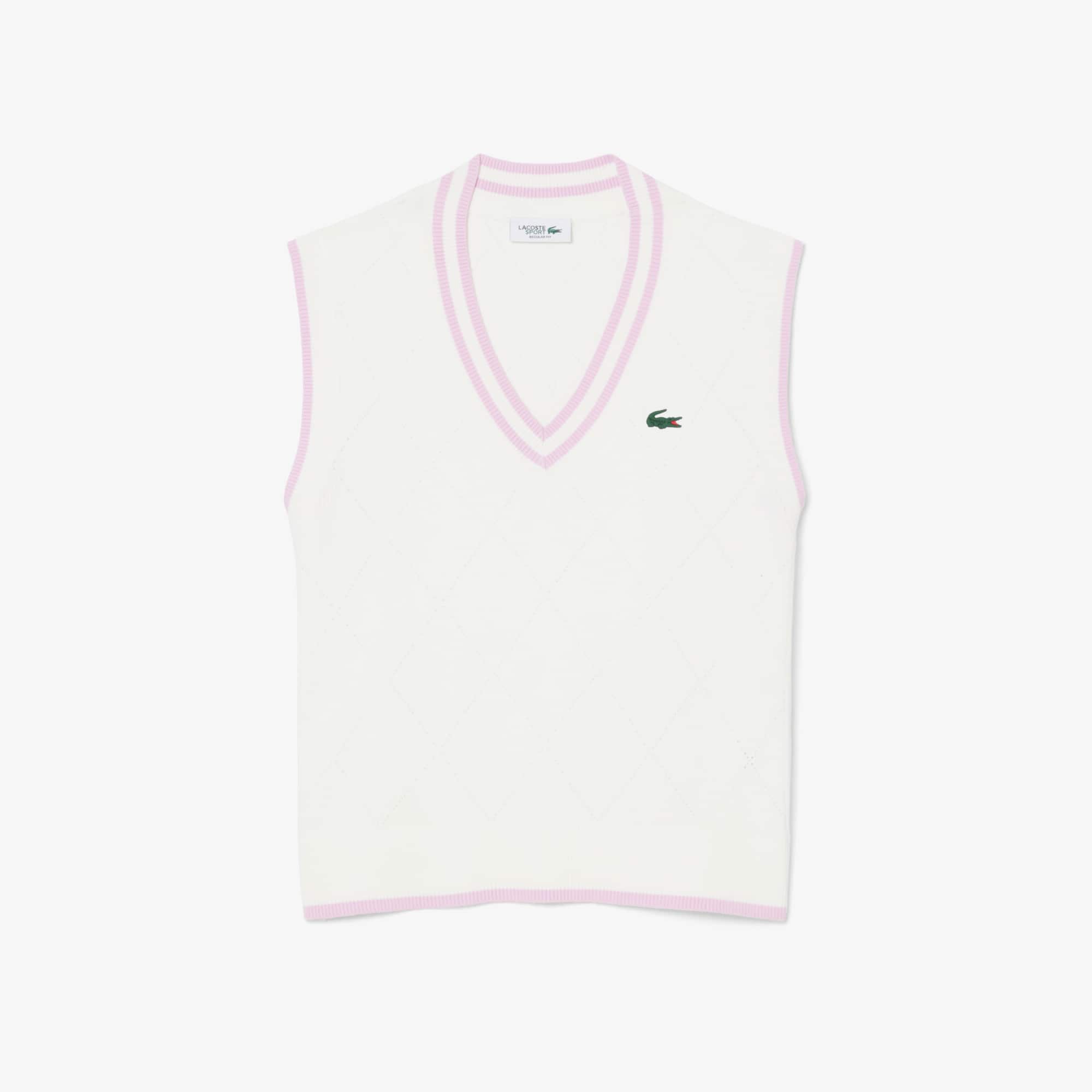 Women's Golf Stretch Sweater Vest - Blanc / Rose