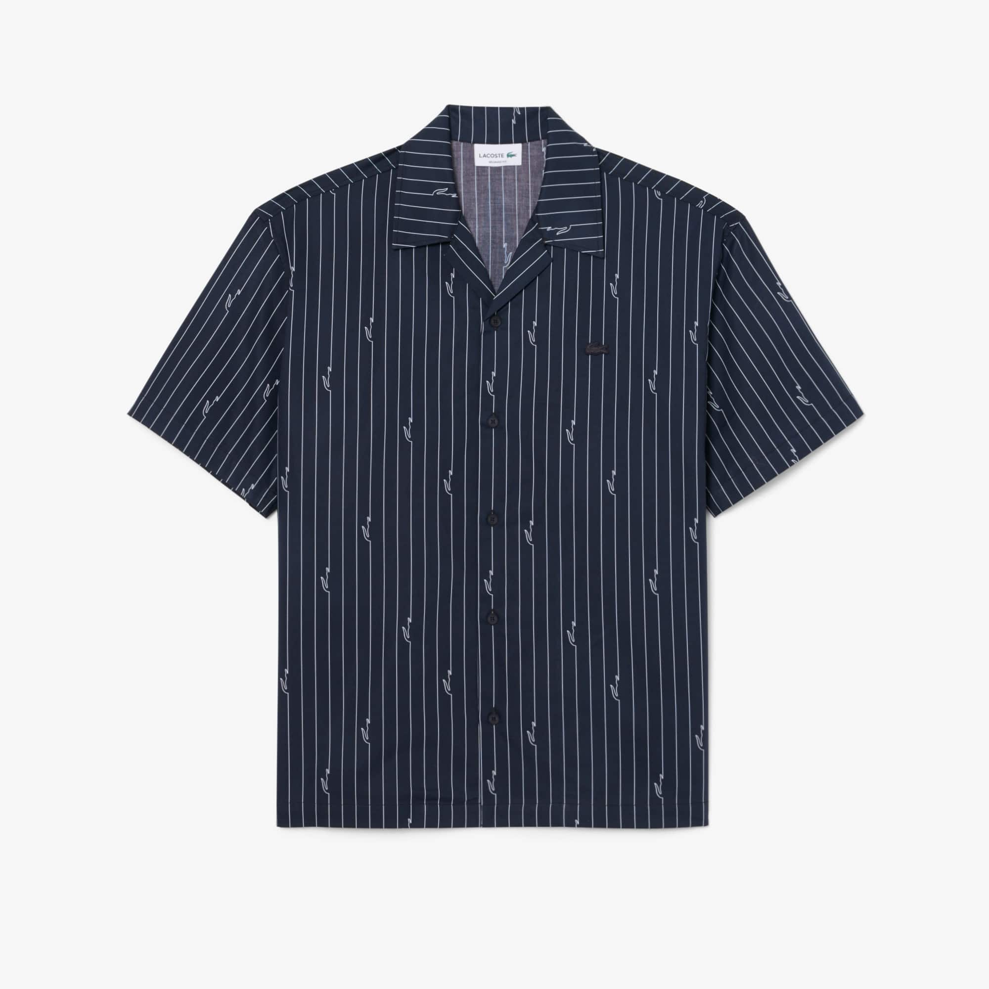 Relaxed Fit Print Twill Shirt - Noir / Blanc