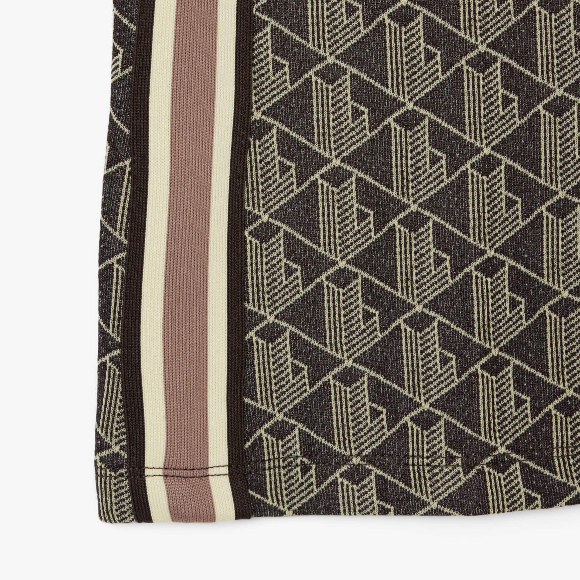 Women's Slim Fit Monogram Polo Dress - Marron / Jaune