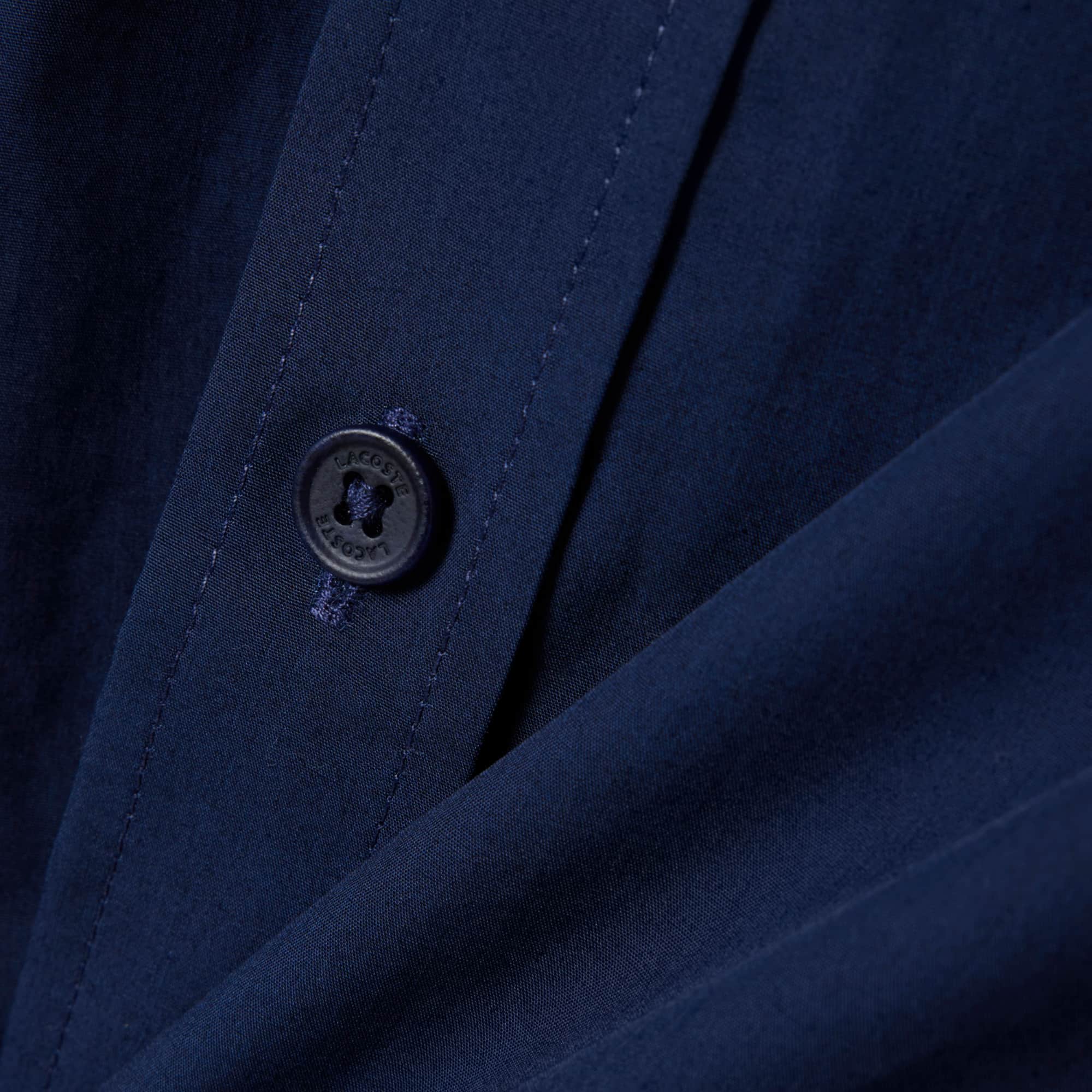 Regular Fit Short Sleeved Poplin Shirt - Navy Blue