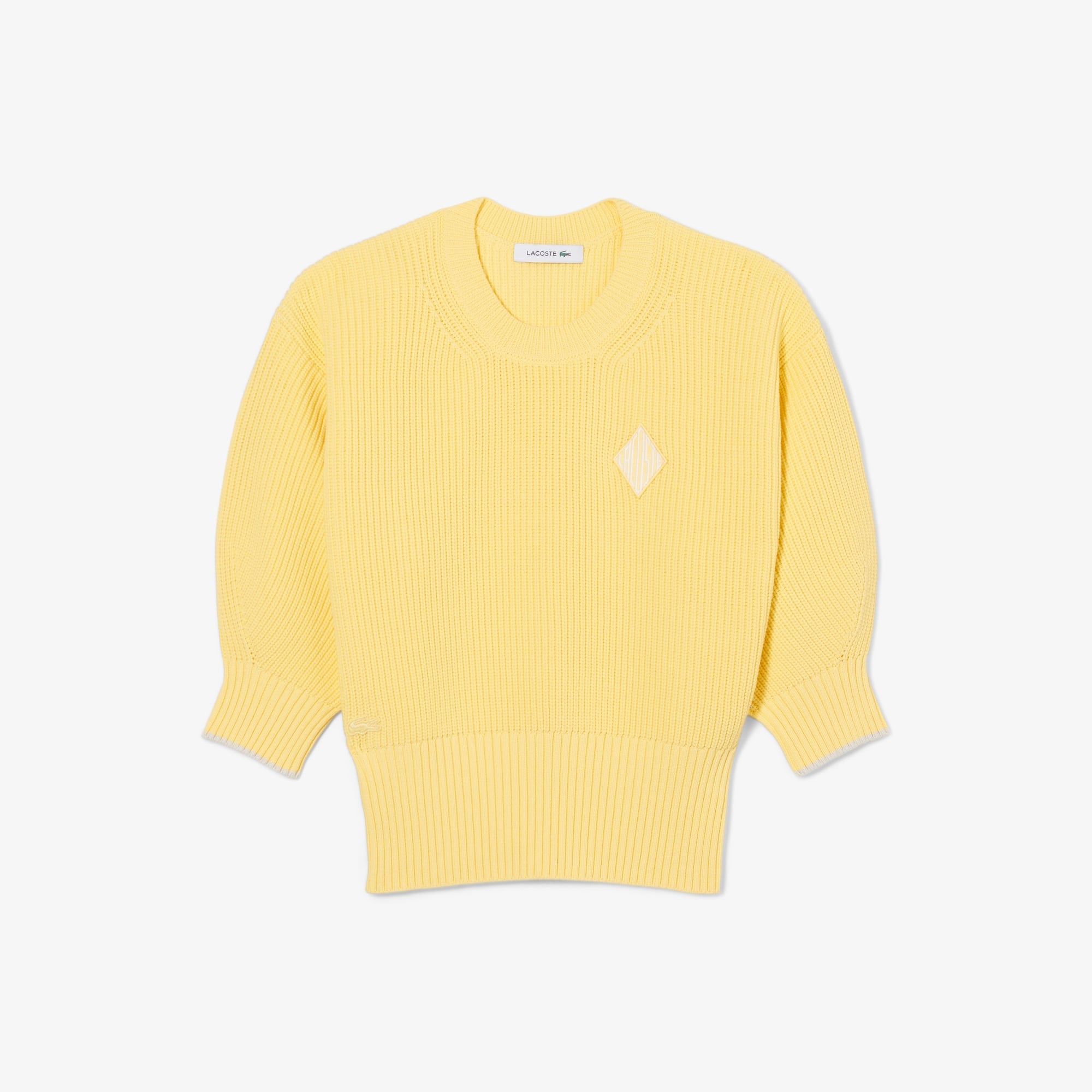 Cotton Crew Neck Sweater - Pastel yellow
