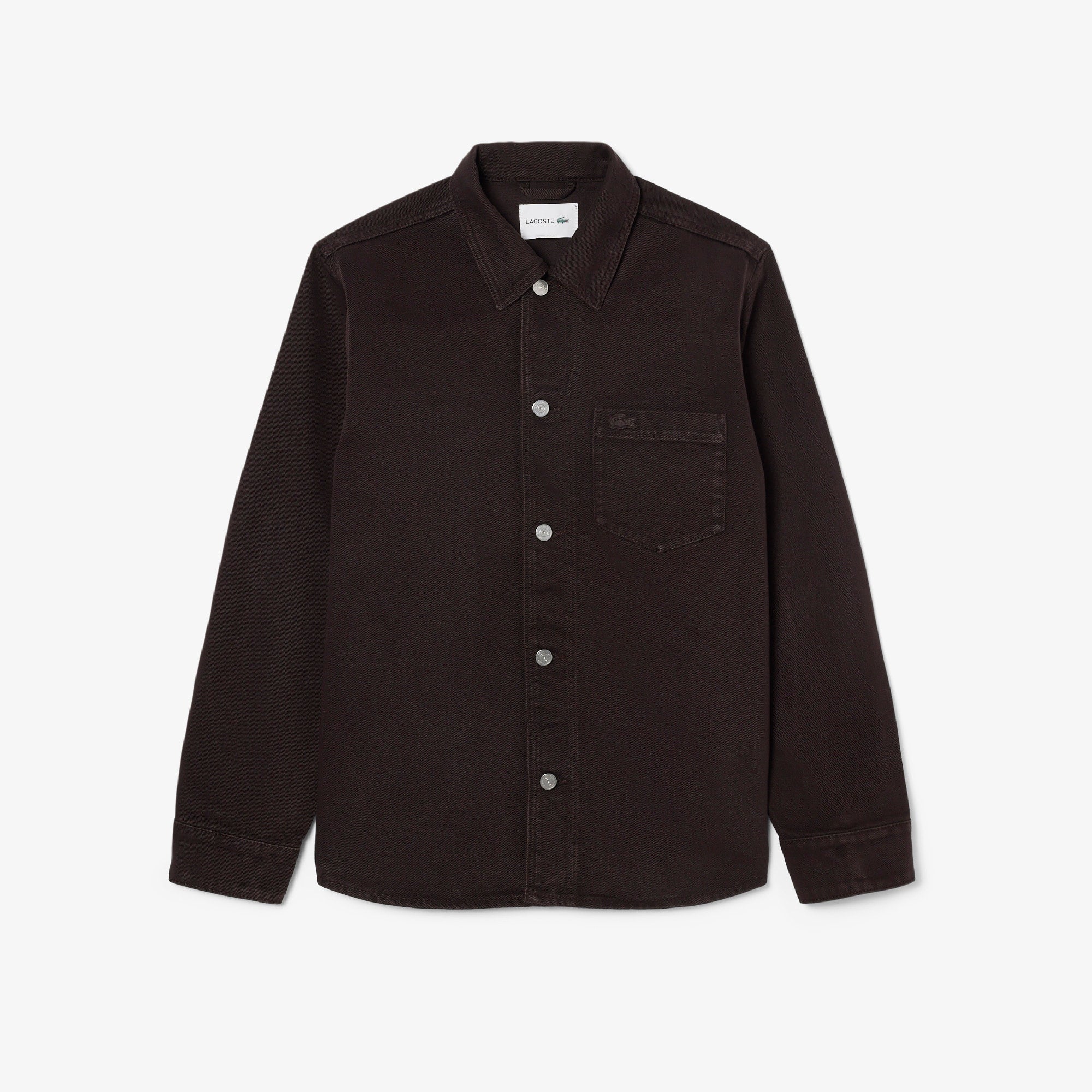 Oversized Denim Overshirt - Brown