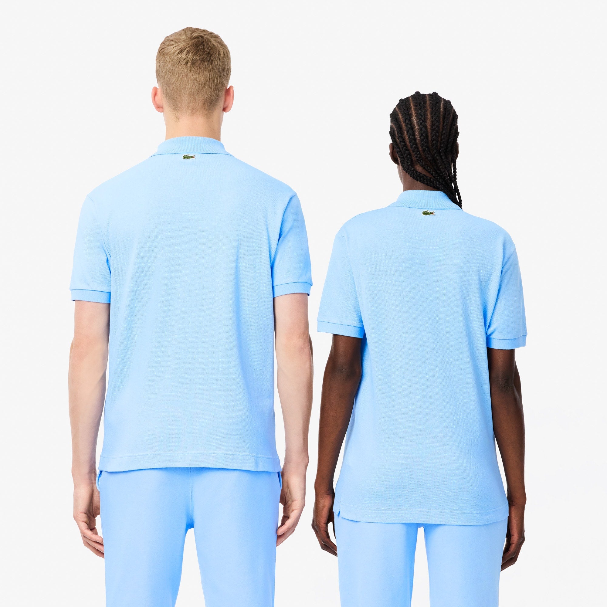Unisex Classic Fit Signature Print Polo - Pastel blue