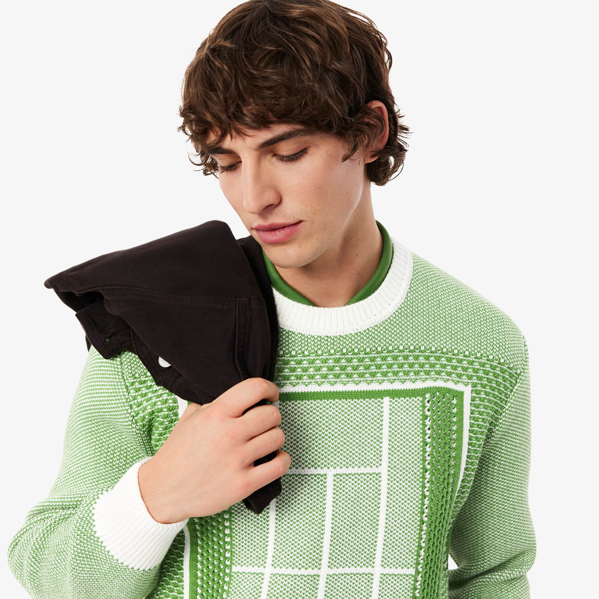 Tennis Court Graphic Sweater - Vert / Blanc