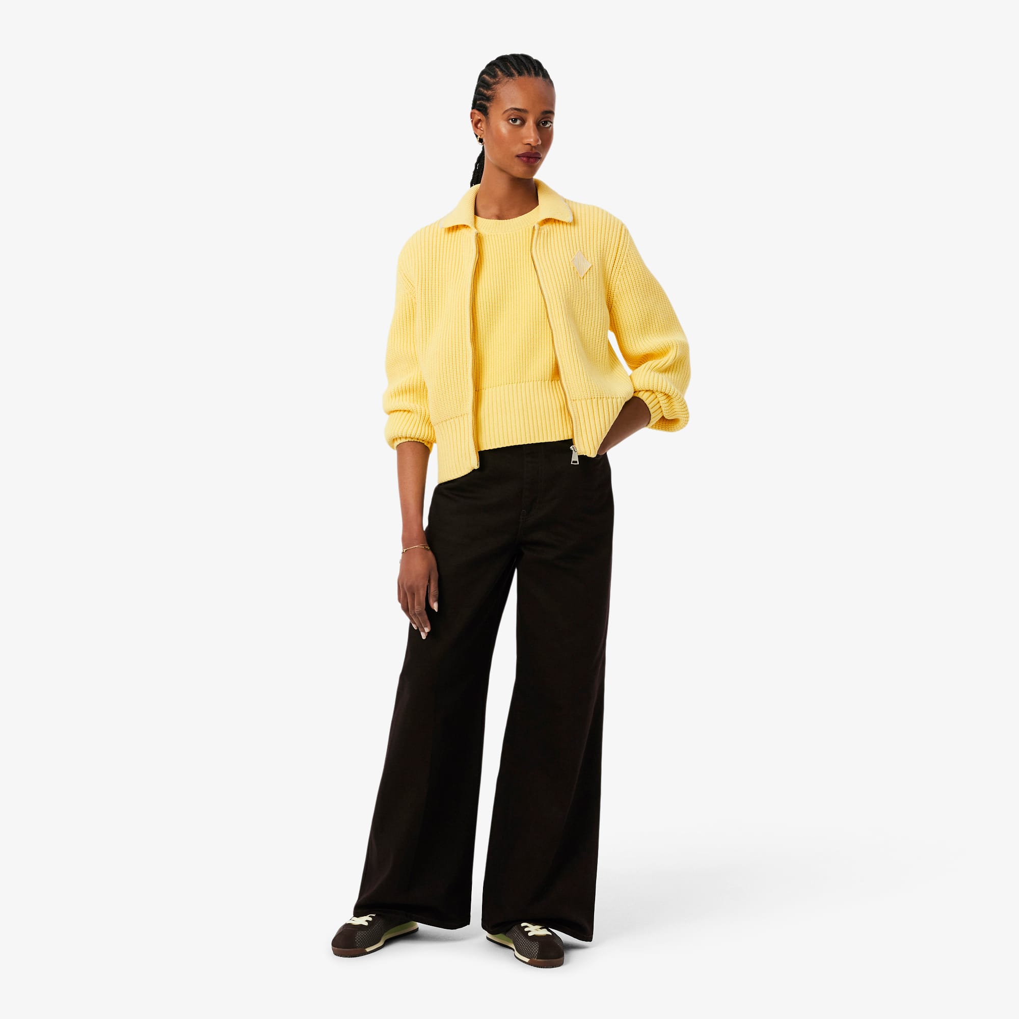 Cotton Crew Neck Sweater - Pastel yellow